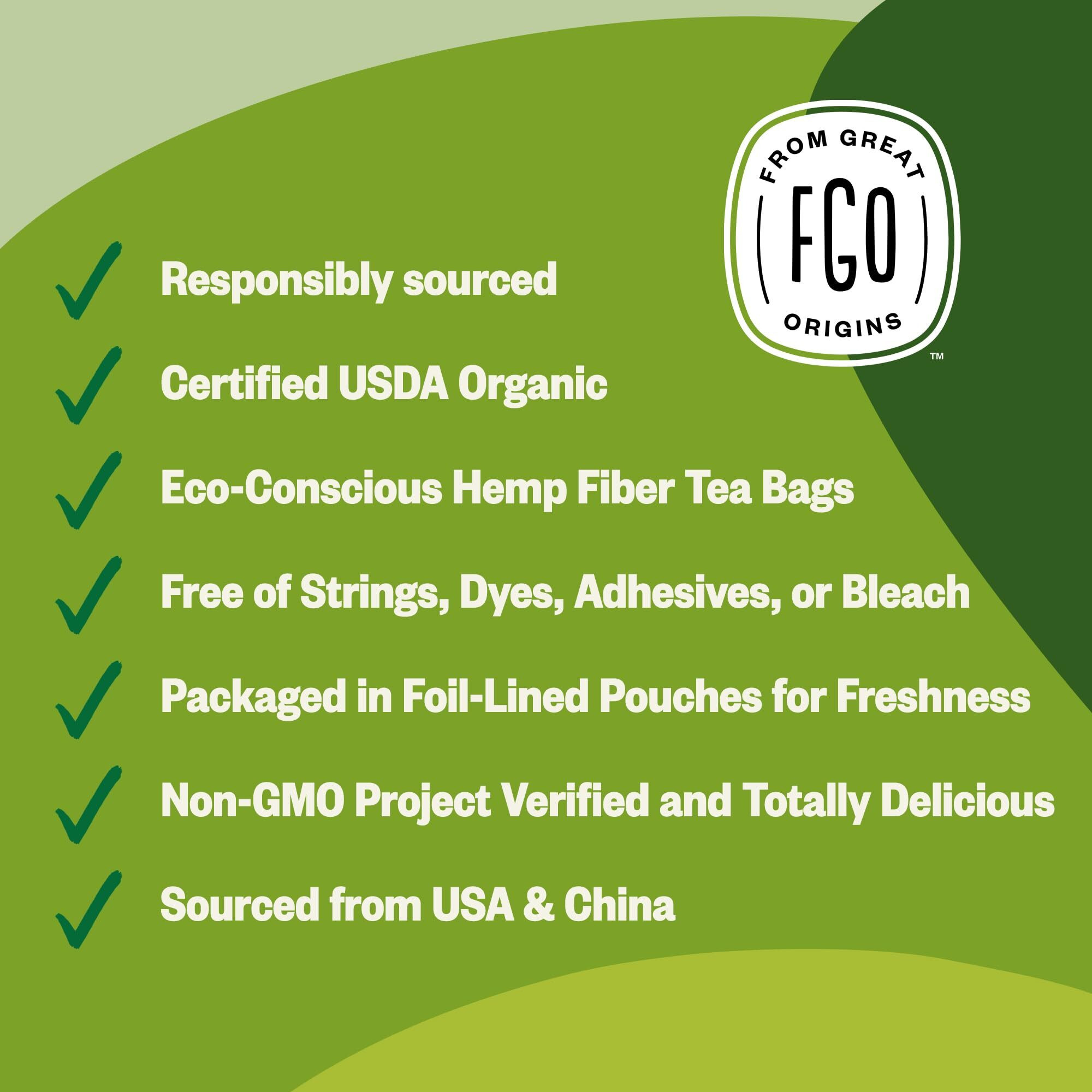 Fgo Organic Moroccan Mint Green Tea, Eco-Conscious Tea Bags, 100 Count, Packaging May Vary (Pack Of 1)