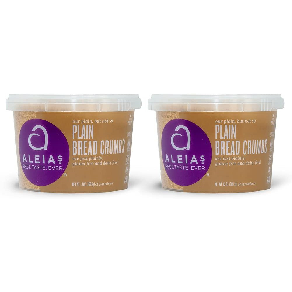Aleias Best. Taste. Ever. Plain Bread Crumbs - 13 Oz - 2 Pack - Authentic Taste, Breading For Gluten Free Recipes, Certified Gluten Free, Non-Gmo, Dairy Free, Low Sodium, Kosher