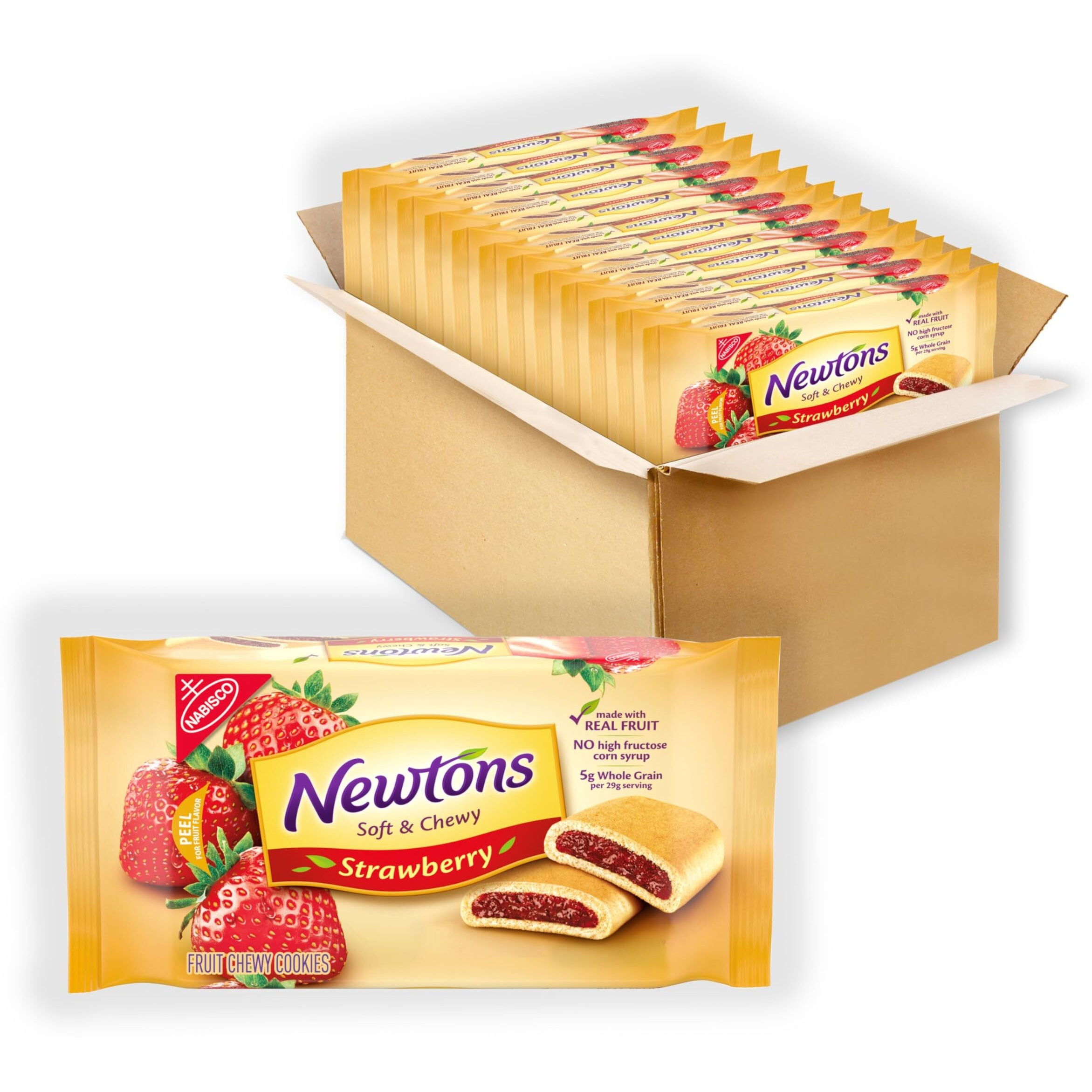 Newtons Soft & Fruit Chewy Strawberry Cookies, (Strawberry Bars), 12 - 10 Oz Packs
