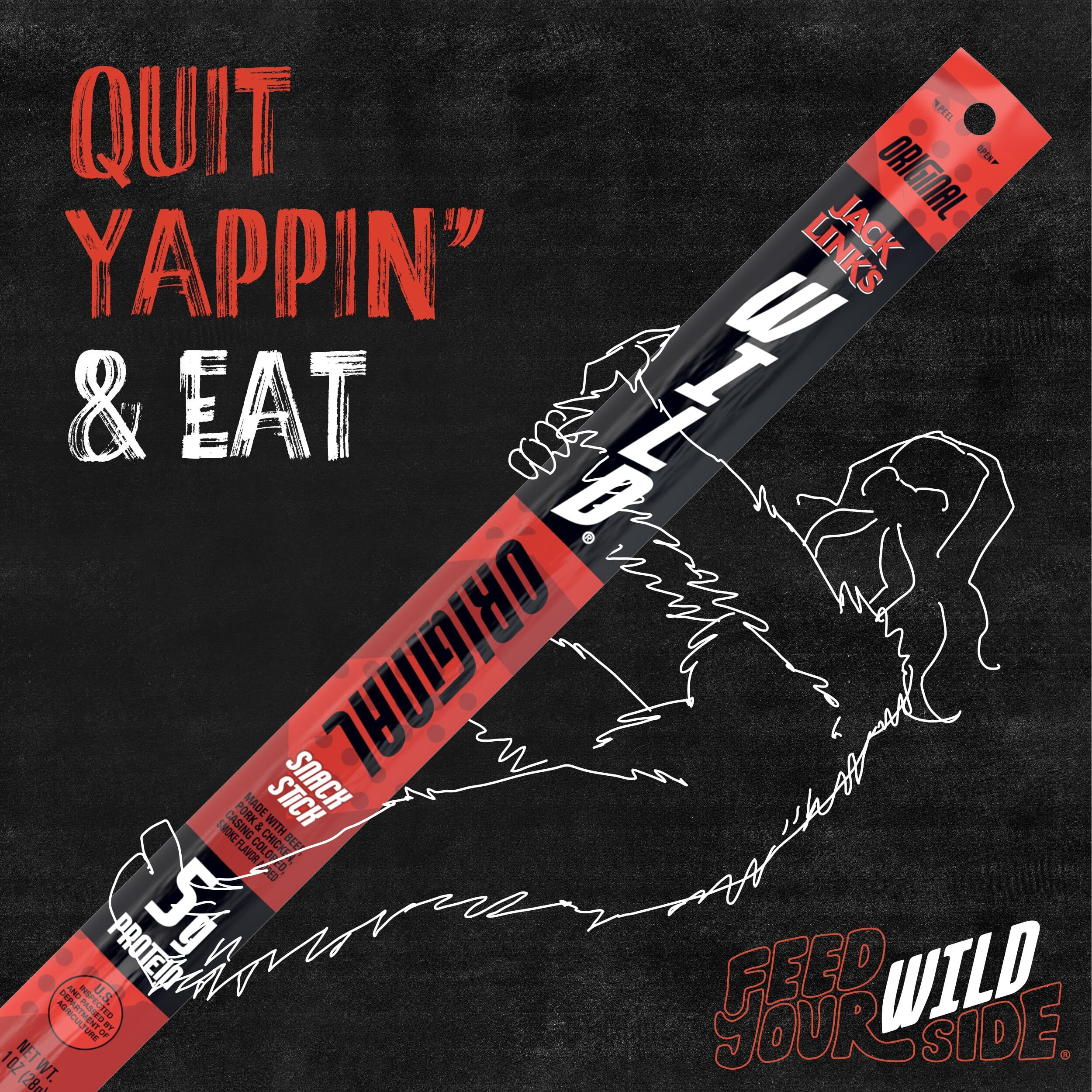 Jack Link's Wild Beef Sticks Variety Pack -- (10) Original & (10) Teriyaki - Protein Snack, Idividually Wrapped, No Added Msg -- 1 Oz. (20 Count)