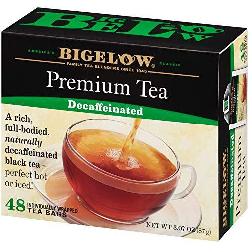 Bigelow 48 Count Premium Decaffeinated Blend Black Tea (Case Of 6), Total 288 Tea Bags, Contains Individually Wrapped Tea Bags, Decaf Tea