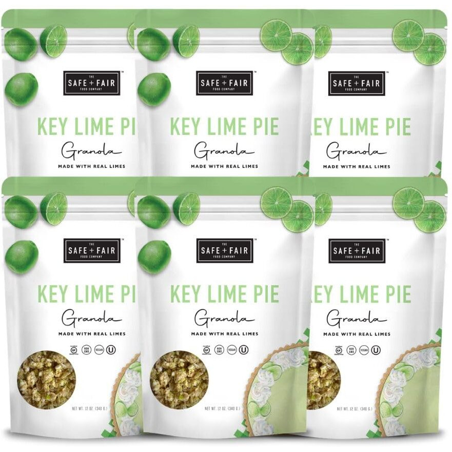 Safe + Fair Key Lime Pie Granola - Gluten-Free, Dairy Free And Vegan Breakfast, Snack Or Dessert - Free From Top 9 Allergens, Trans Fat And Artificial Ingredients - Non Gmo, 12Oz, 6 Pack