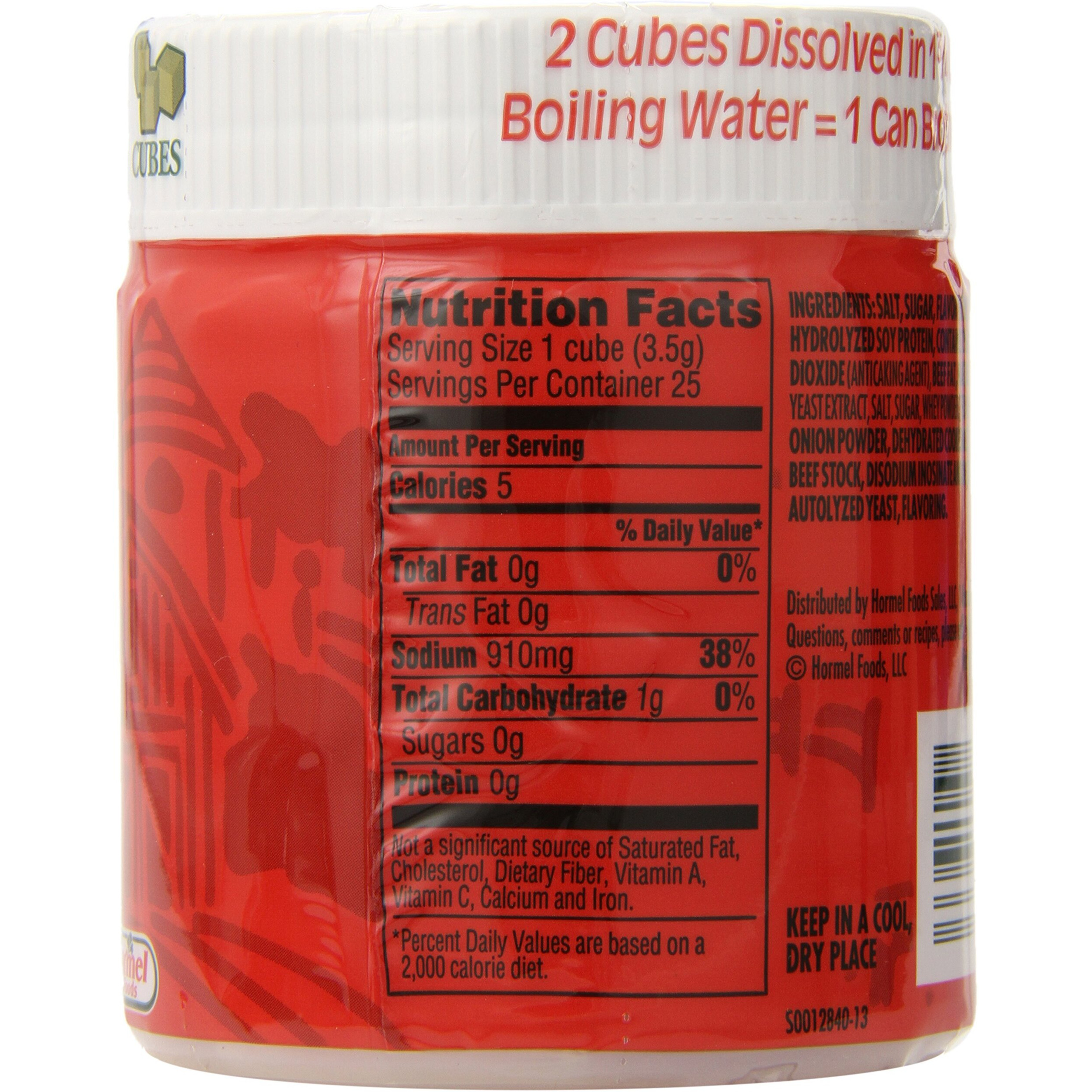 Herbox Bouillon Cubes Beef 25 Cubes, 3.2500-Ounces (Pack Of6)