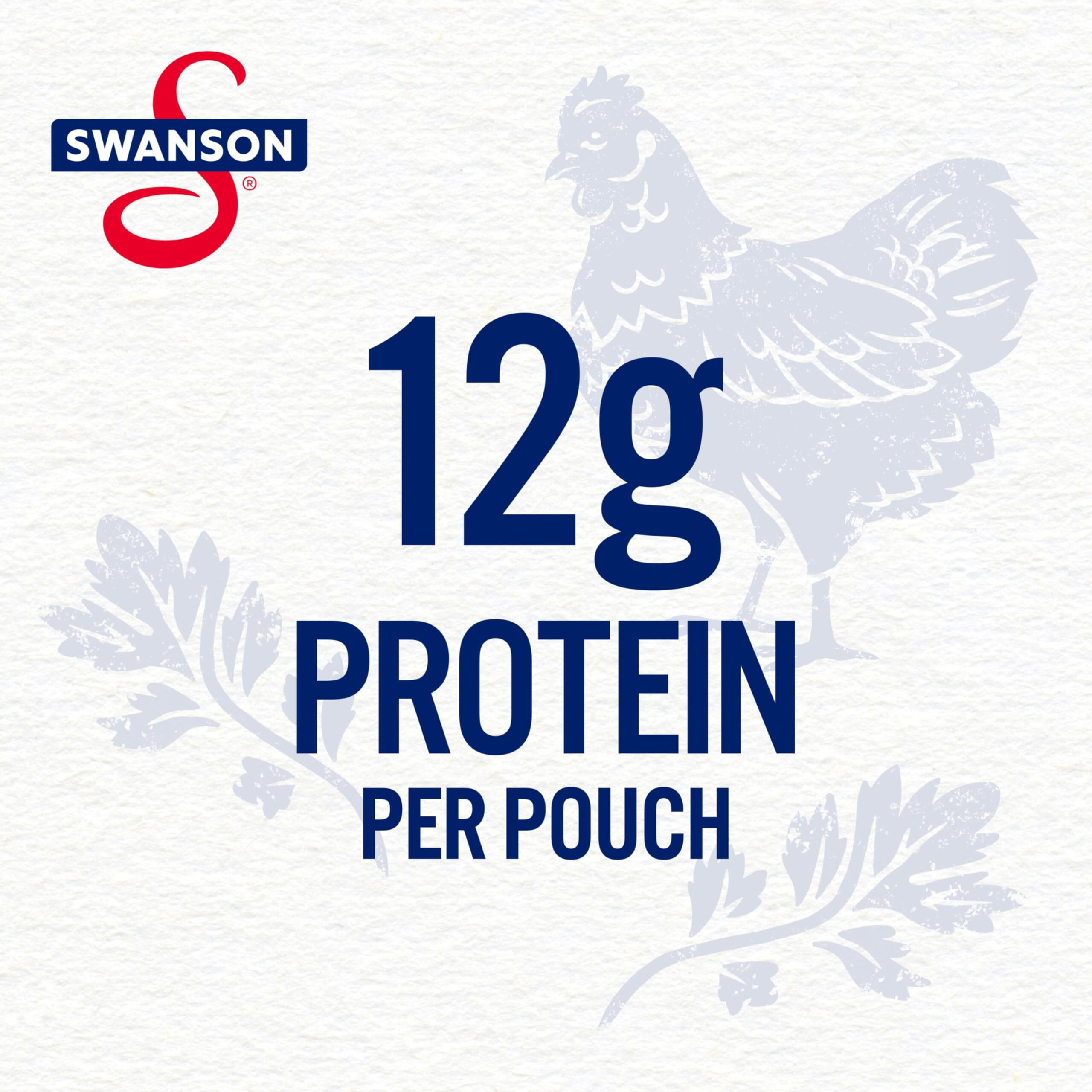 Swanson Original White Chunk Fully Cooked Chicken, Ready To Eat, Simple On-The-Go Meals, 2.6 Oz Pouch (Case Of 12)