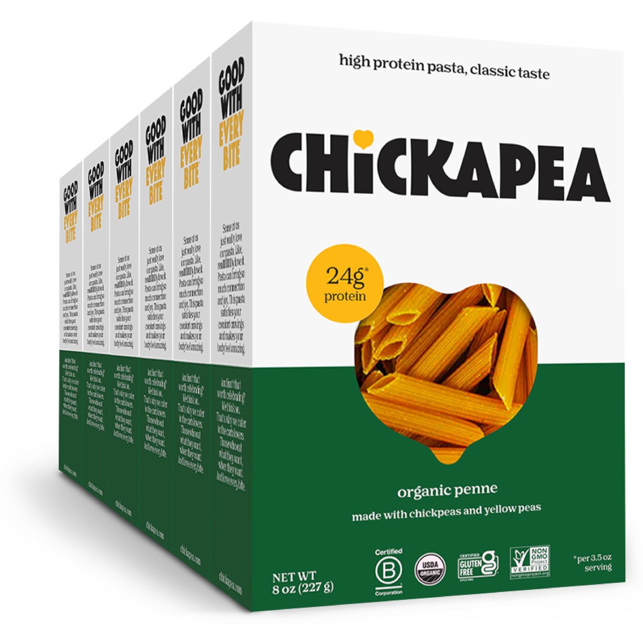 Chickapea Organic Chickpea Pasta - Penne - 8 Oz (Pack Of 6)