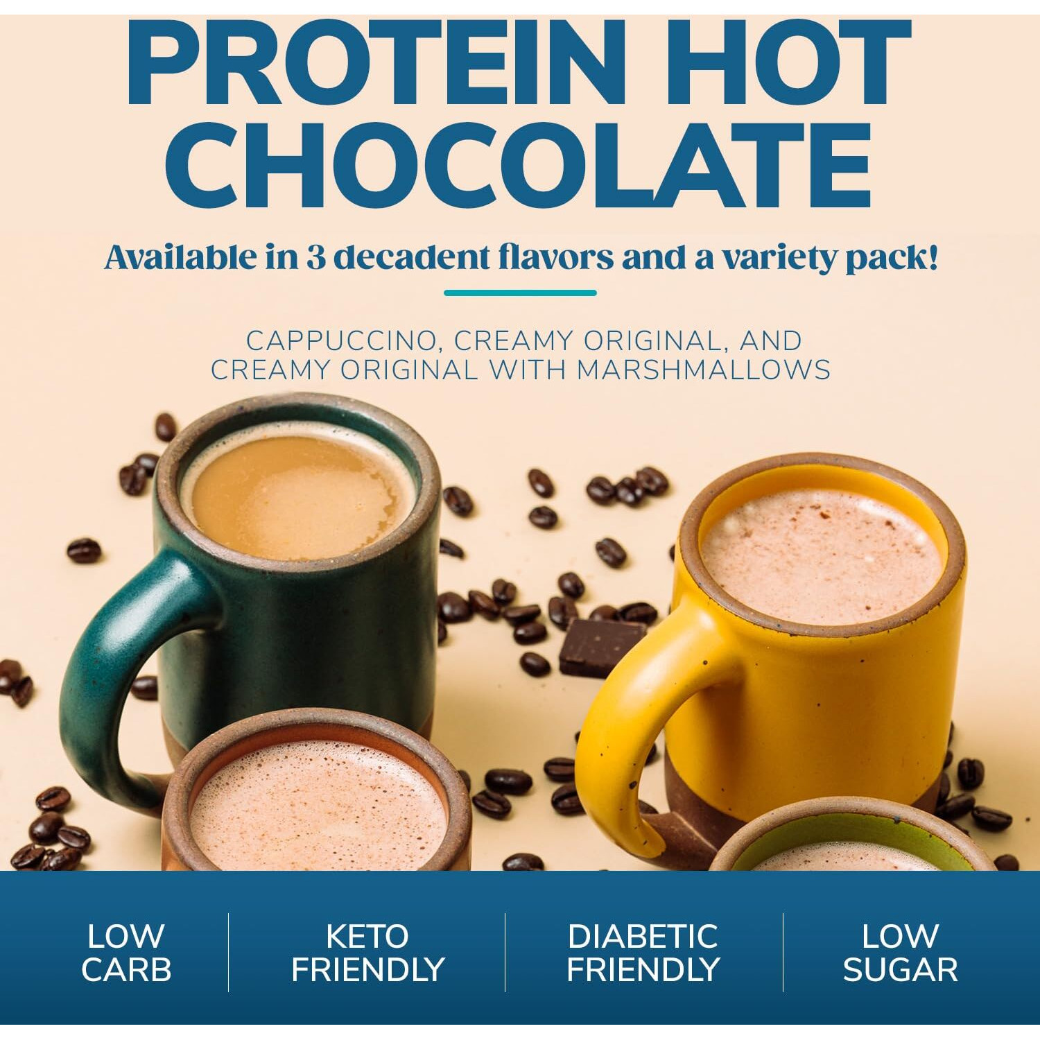 Wonderslim Protein Hot Chocolate With Marshmallows, Hot Cocoa, Low Sugar, Low Carb, Keto Friendly & Gluten Free (7Ct)