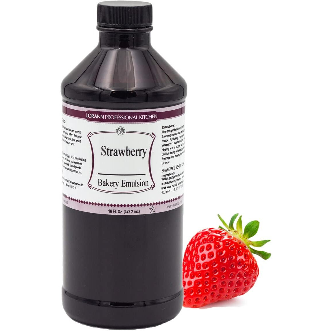 Lorann Strawberry Bakery Emulsion, 16 Ounce Bottle