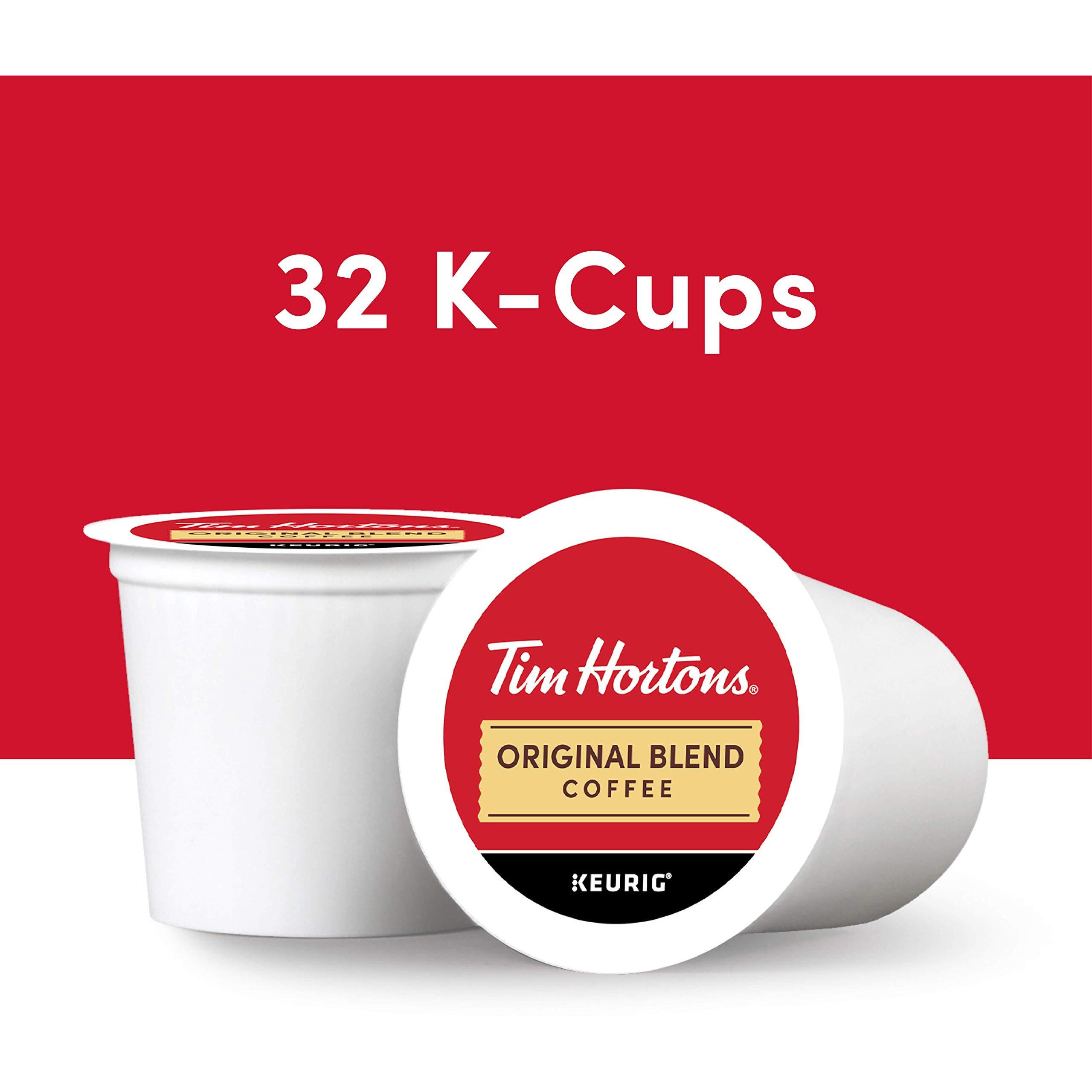 Tim Hortons Original Blend, Medium Roast Coffee, Single-Serve K-Cup Pods Compatible With Keurig Brewers, 32Ct K-Cups,Red