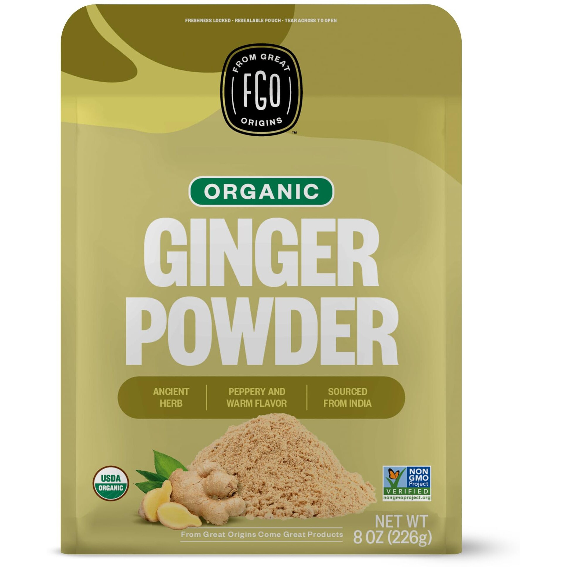 Fgo Organic Ginger Powder, Imported From India, 8Oz, Packaging May Vary (Pack Of 1)