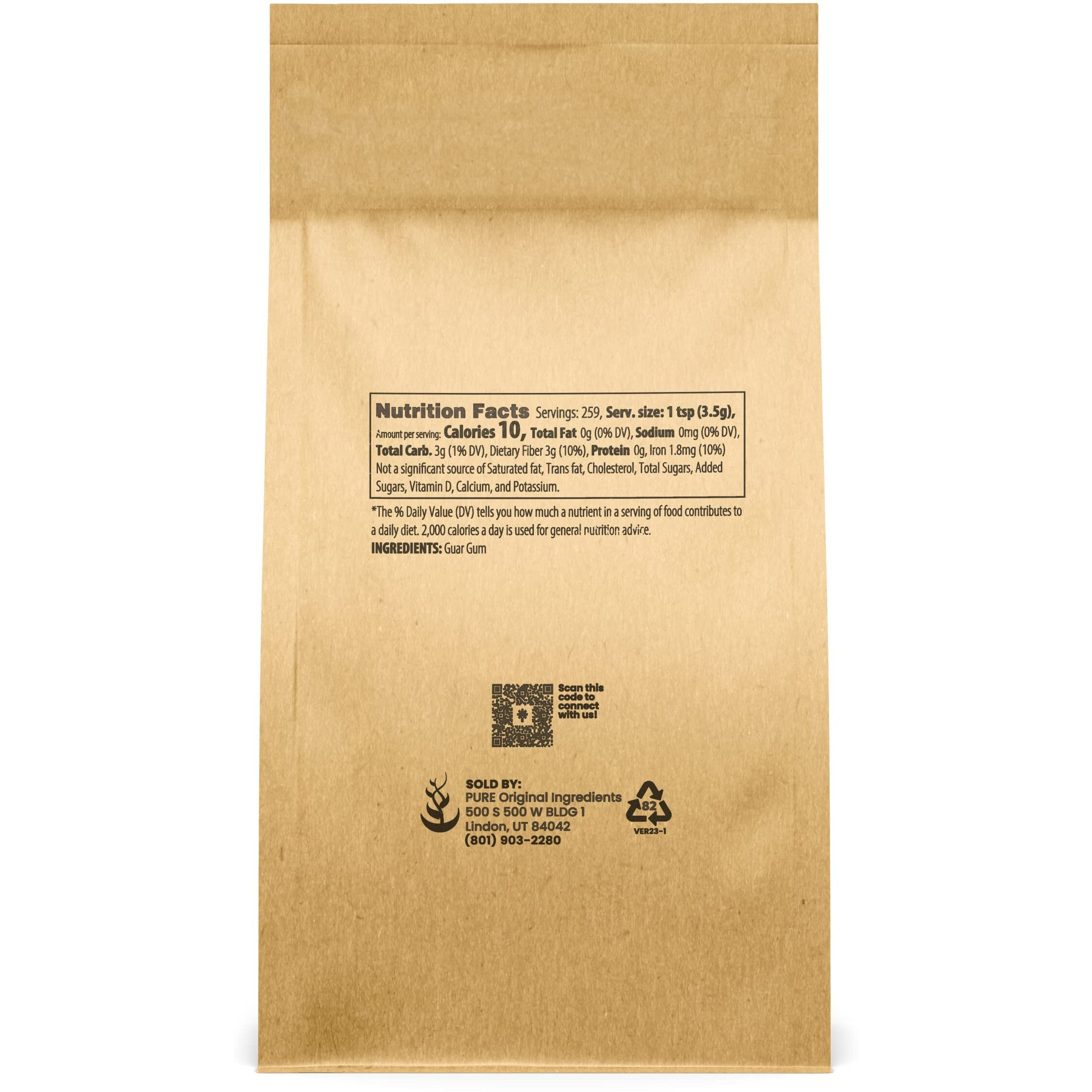 Pure Original Ingredients Guar Gum (2Lb) From Guar Beans, Food Grade, Gluten Free