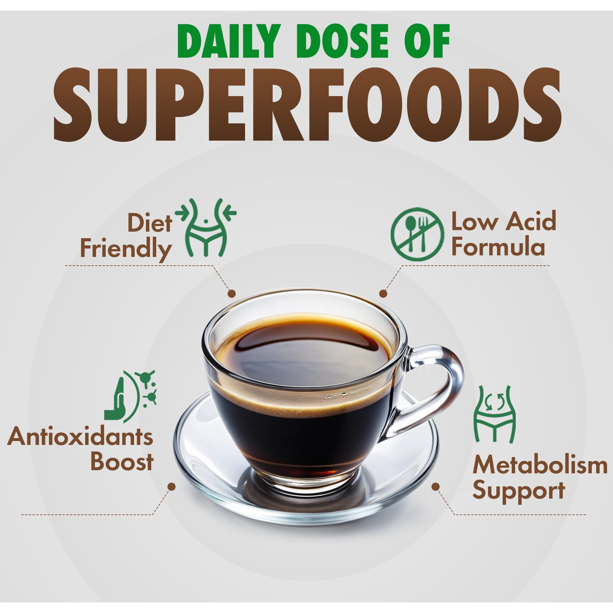 Sollo Slim Organic Coffee Pods, Diet Support, Weight Loss With Garcinia, Green Coffee Bean, Bold Dark Roast, Single Serve Pod, Compatible With Keurig K-Cup Brewers, 24 Ct