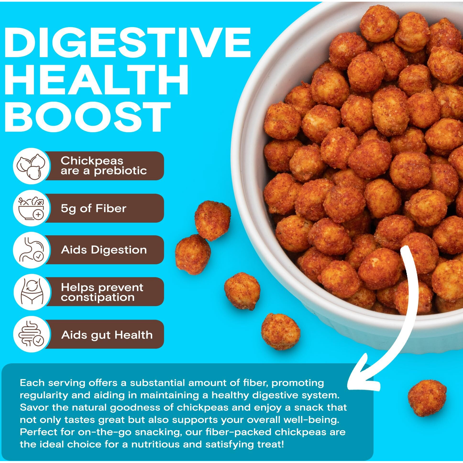 Biena Chickpea Snacks - Crunchy Roasted Chickpeas - High Fiber Vegan Protein Snacks For Adults And Kids - 4-Pack, 5 Ounce Bags - Barbecue