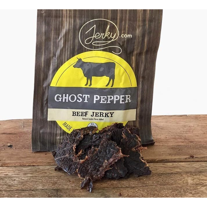 Jerky.Com All Natural Ghost Pepper Beef Jerky - Extra Spicy, Premium Grass-Fed Beef, High Protein Snack - No Added Preservatives, No Msg Or Nitrates, 100% Lean Beef (2.5 Ounce, Pack Of 1)