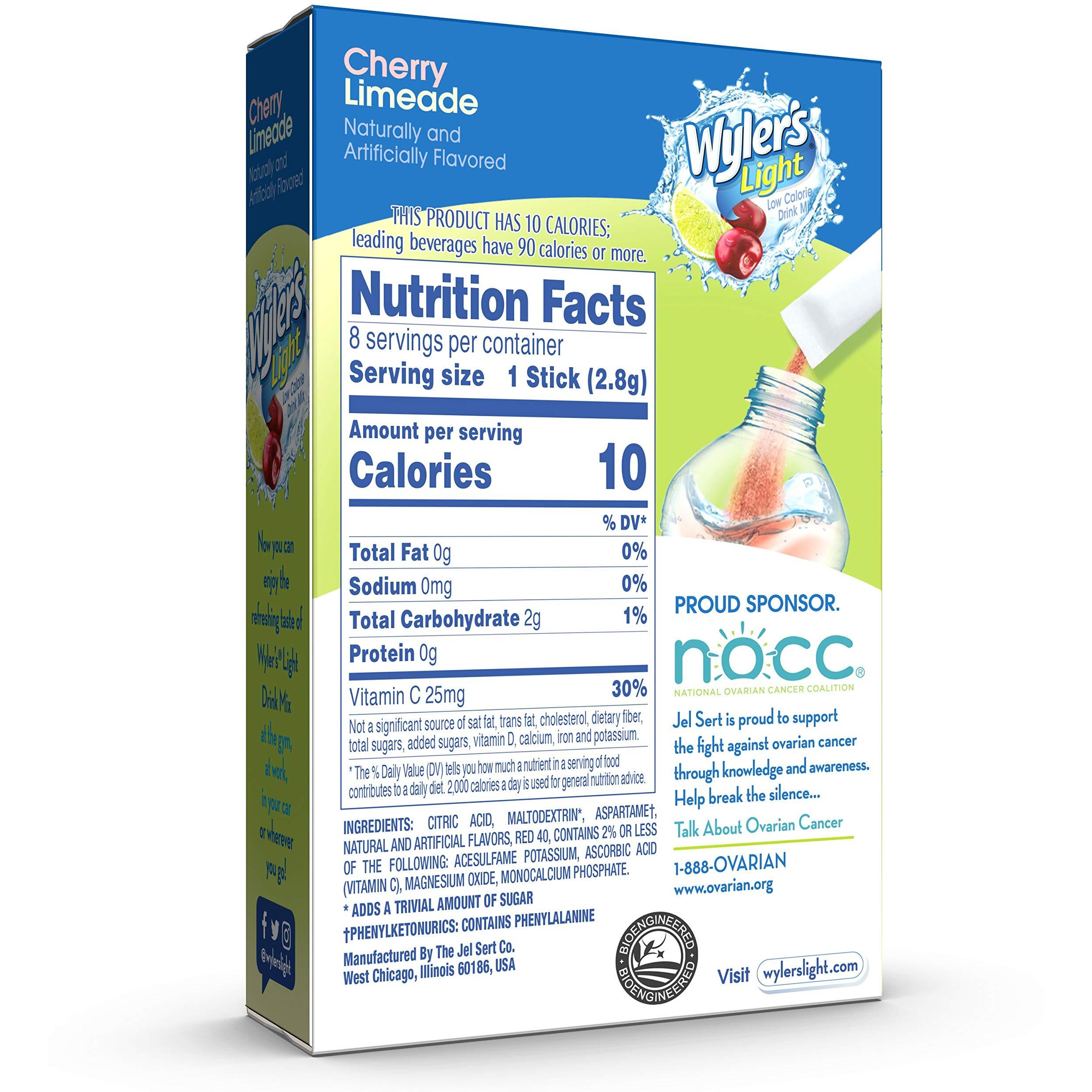 Wyler's Light Cherry Limeade Singles To Go Drink Mix Cherry Limeade, 8 Count (Pack Of 12)