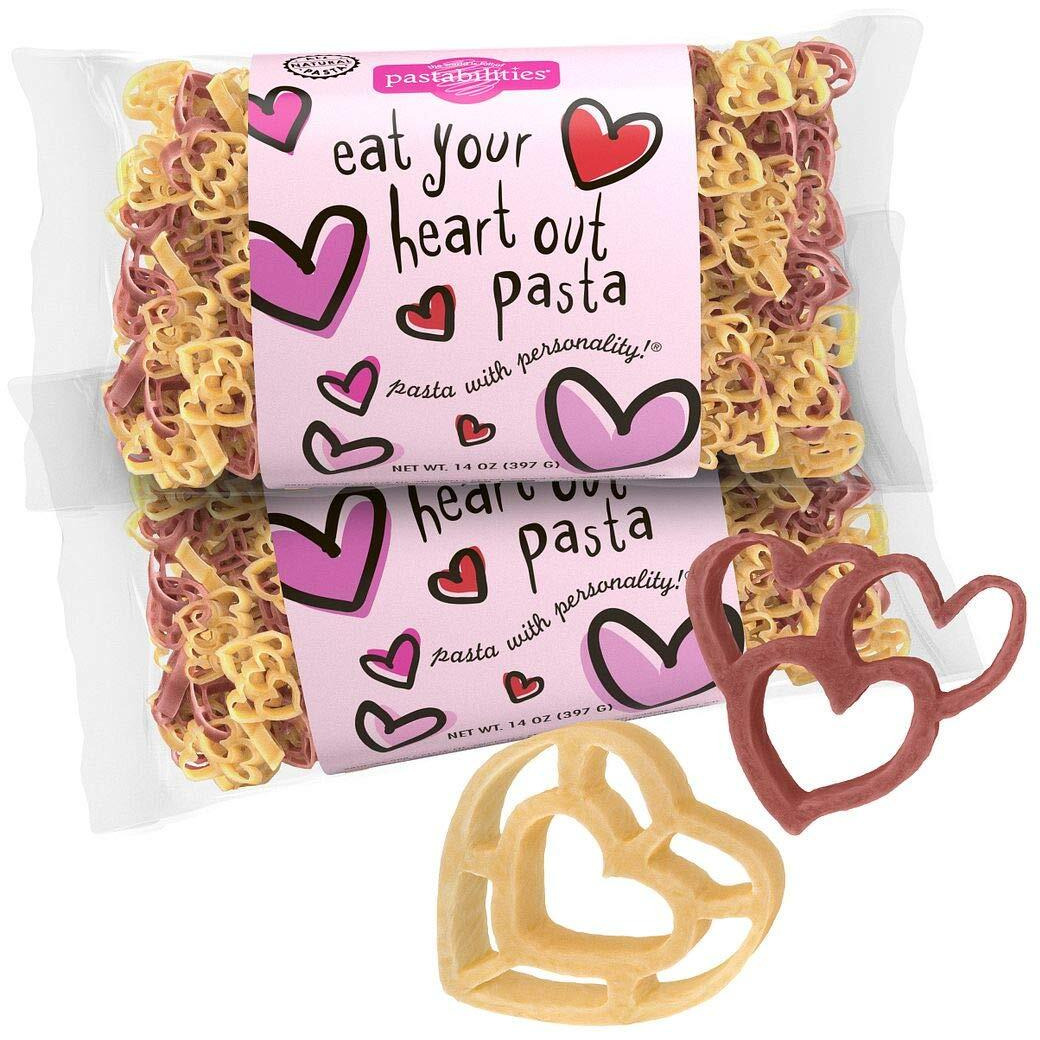 Pastabilities Fun Shaped Pasta For Kids - Eat Your Heart Out Pasta - Valentines And Love Fun Theme, Non-Gmo Natural Wheat Pasta, All-Natural, Kosher Certified, Made In The Usa, (2 Pack, 14 Oz)