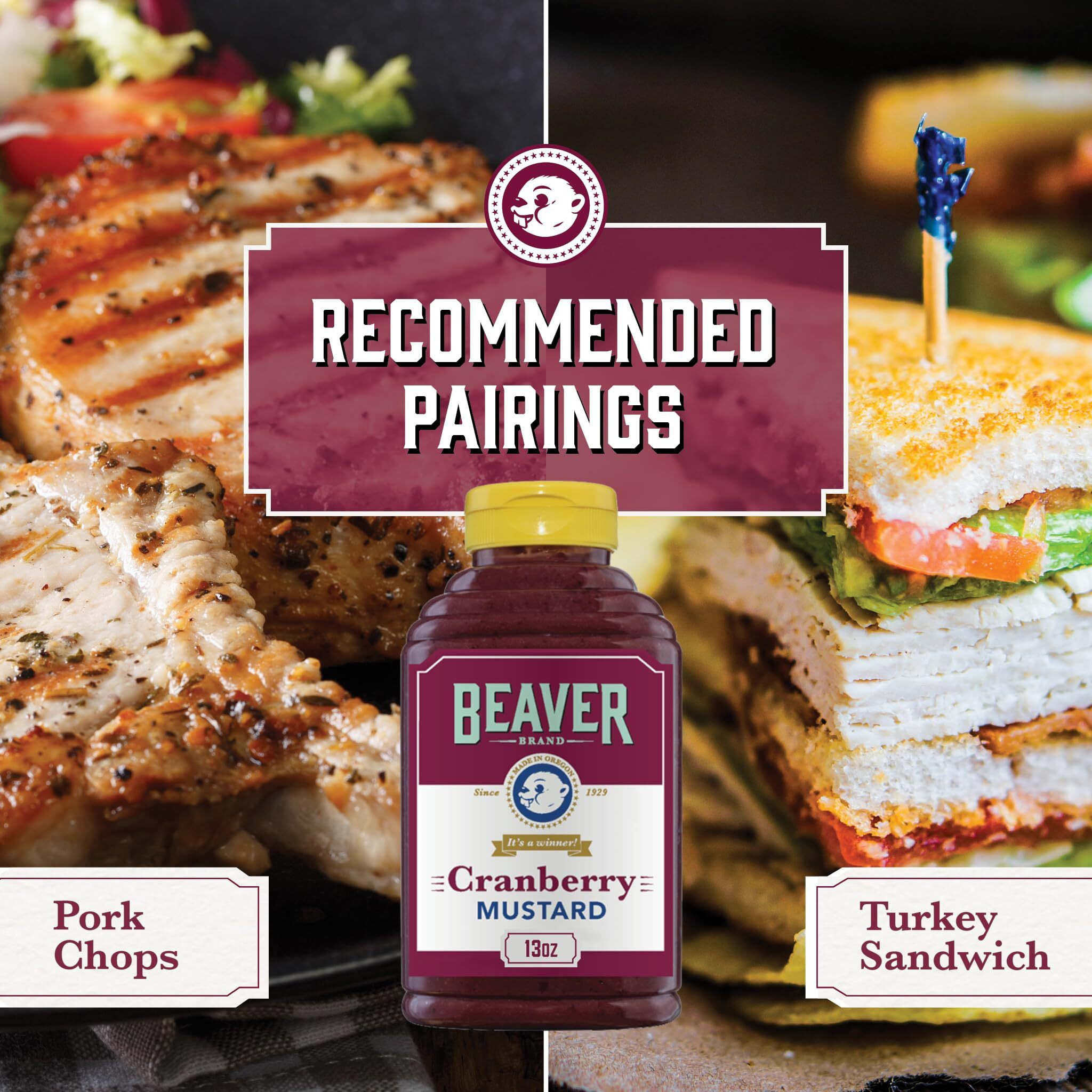 Beaver Cranberry Mustard, 13 Oz Squeeze Bottle