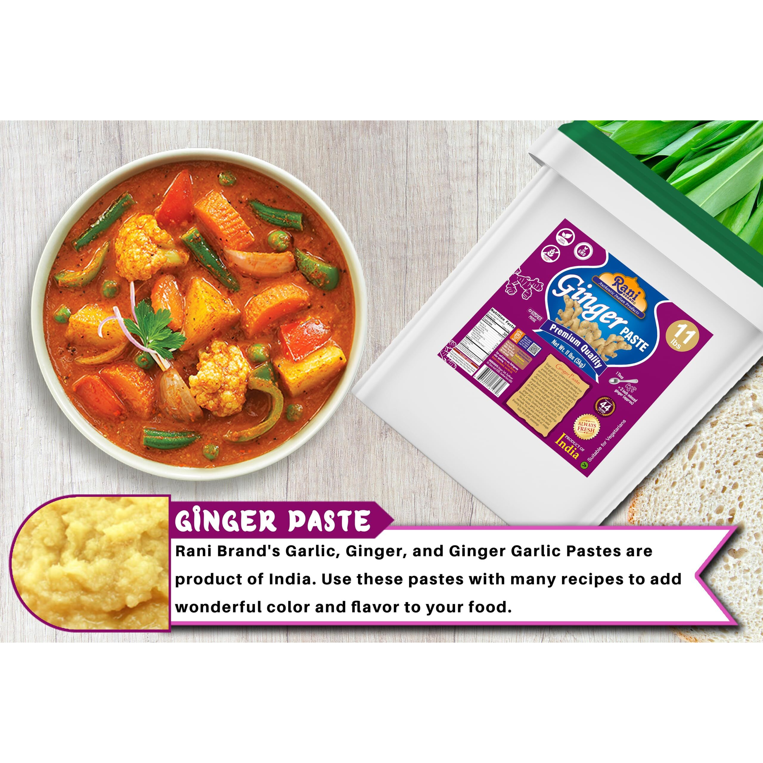 Rani Ginger Cooking Paste 176Oz (11Lbs) 5Kg Bulk ~ Vegan | Gluten Free | Non-Gmo | Kosher | No Colors | Indian Origin