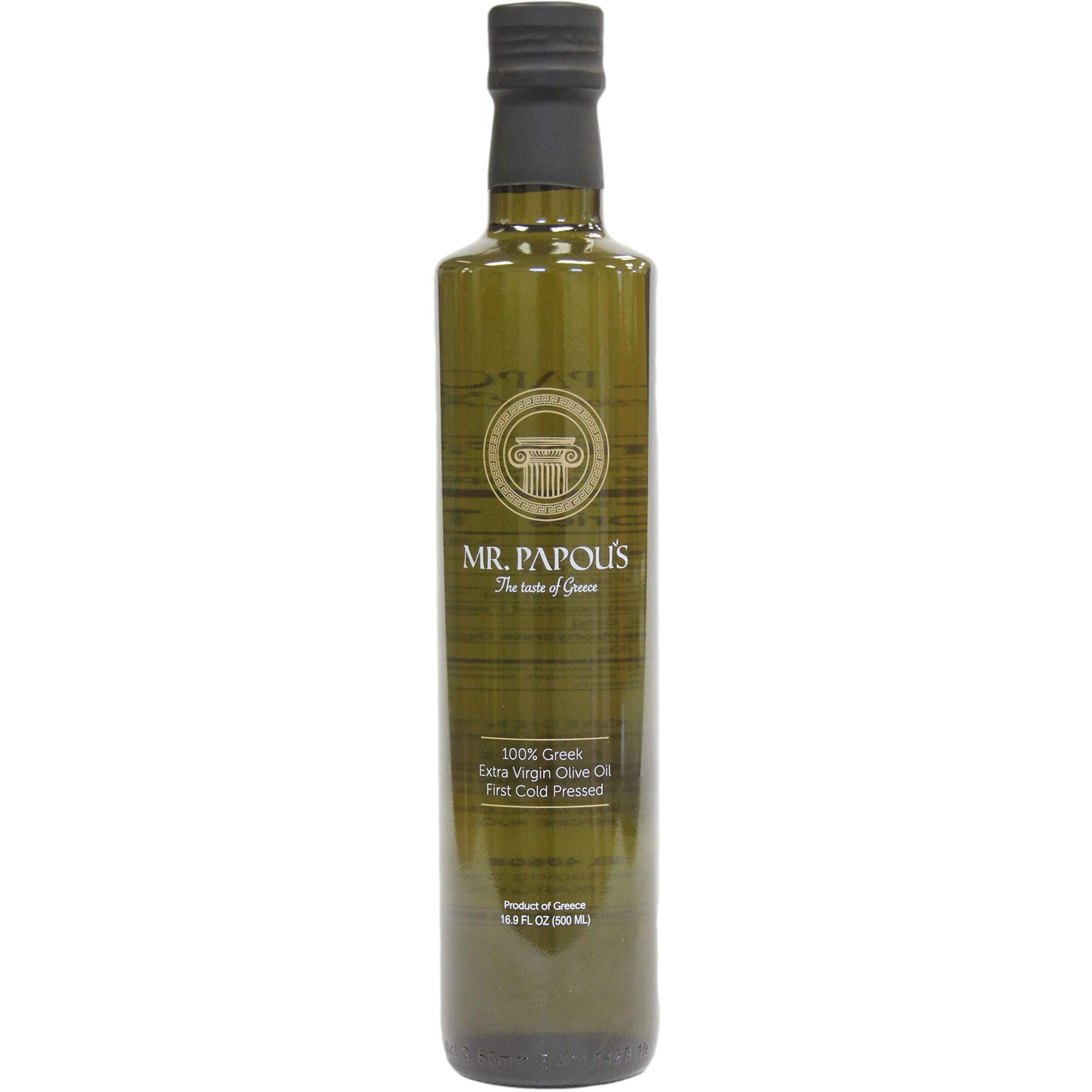 Mr. Papou's | Extra Virgin Olive Oil | First Cold Pressed | Family Owned | Harvested In Greece | 16.9 Fl Oz (500 Ml (17 Ounce))