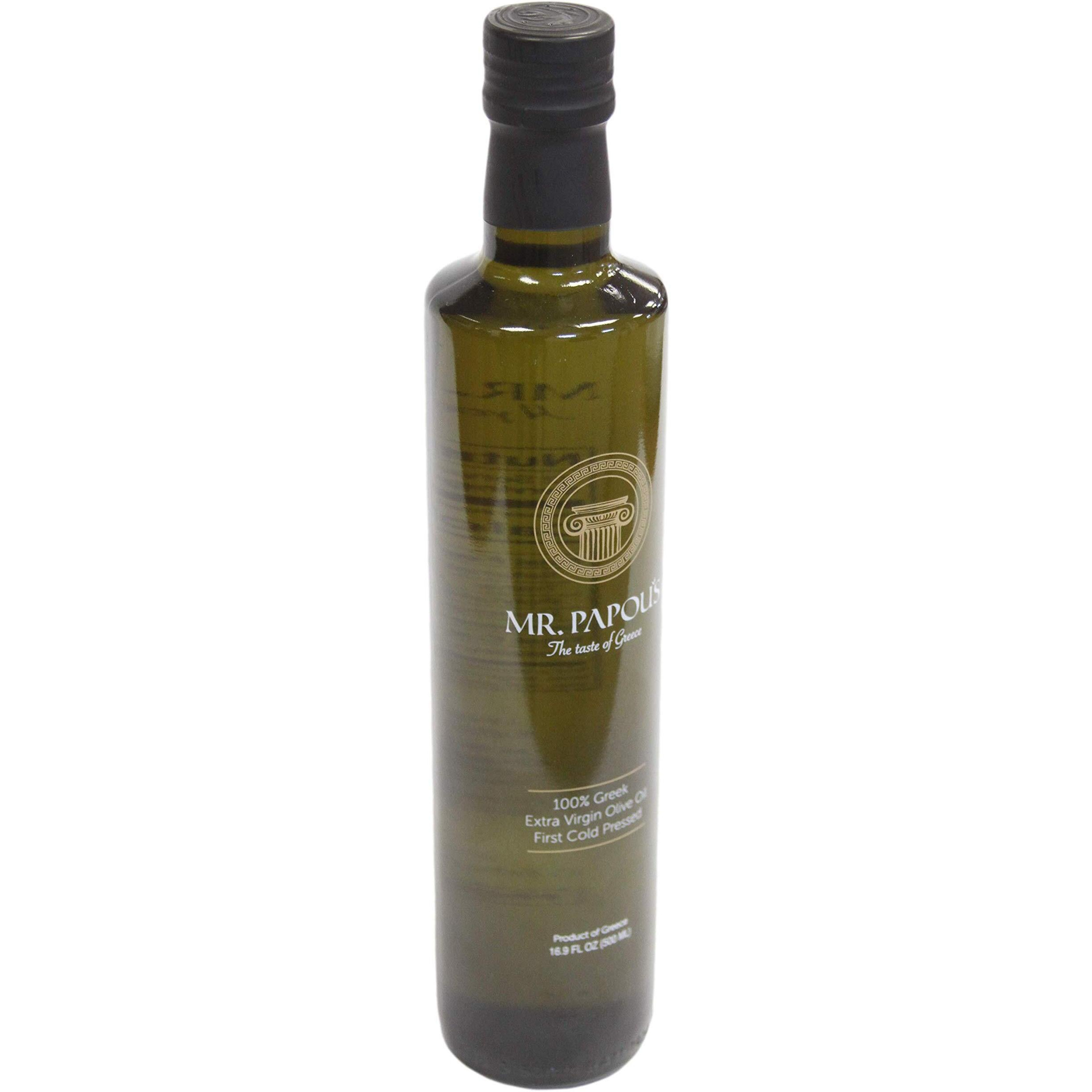 Mr. Papou's | Extra Virgin Olive Oil | First Cold Pressed | Family Owned | Harvested In Greece | 16.9 Fl Oz (500 Ml (17 Ounce))