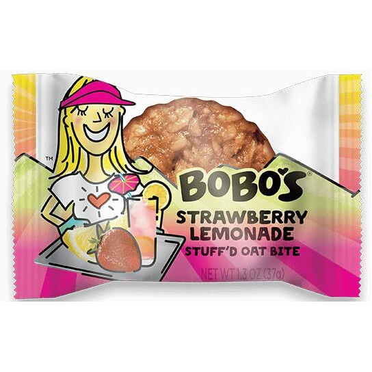 Bobo's Oat Bites Stuff'D Strawberry Lemonade, Pack Of 30 (1.3 Oz Bites), Gluten Free Whole Grain Rolled Oats