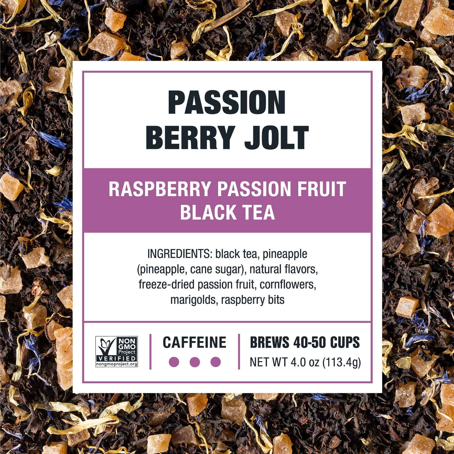 Tiesta Tea - Passion Berry Jolt, Raspberry Passion Fruit Black Tea, Loose Leaf, Up To 50 Cups, Make Hot Or Iced, Caffeinated, 4 Ounce Refillable Tin, Pack Of 6