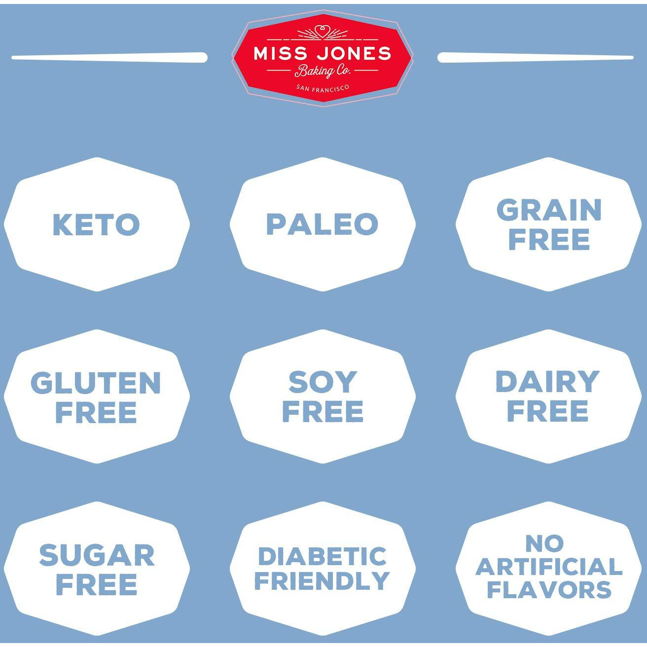 Miss Jones Baking Blueberry Muffin Mix - Almond Flour, Gluten Free, Low Carb, No Sugar Added, Naturally Sweetened Desserts & Treats - Keto, Diabetic, Atkins, Ww, And Paleo Friendly (Pack Of 2)