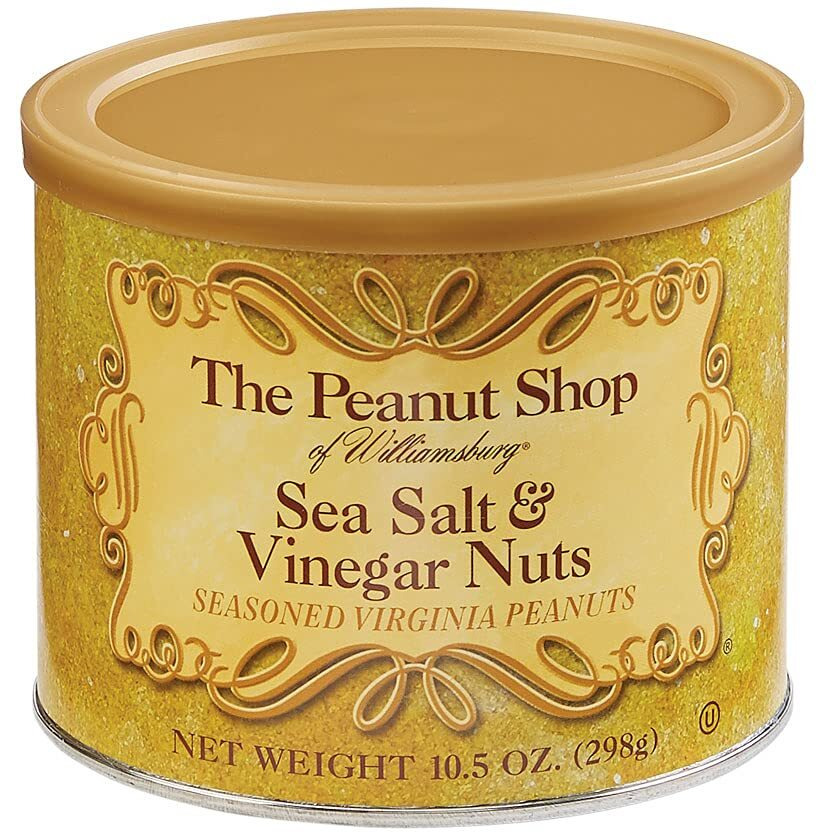 The Peanut Shop Of Williamsburg Sea Salt & Vinegar Nuts, Seasoned Virginia Peanuts, 10.5 Ounce