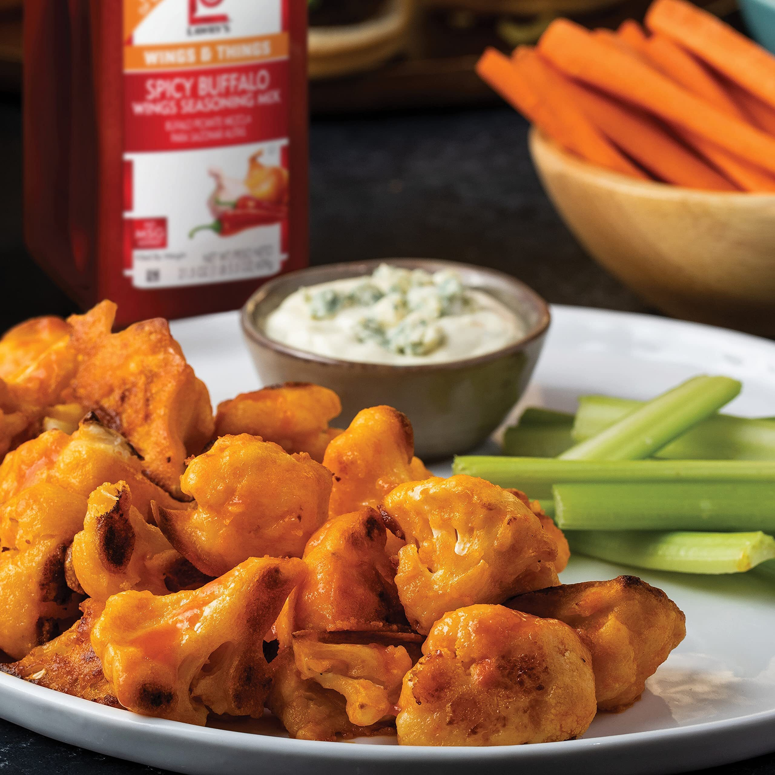 Lawry's Spicy Buffalo Wings Seasoning Mix, 21.5 Oz - One 21.5 Ounce Container Of Spicy Buffalo Powder Seasoning For Recipe Customization, Best For Chicken Wings, Bar Bites, Mozzarella Sticks And More