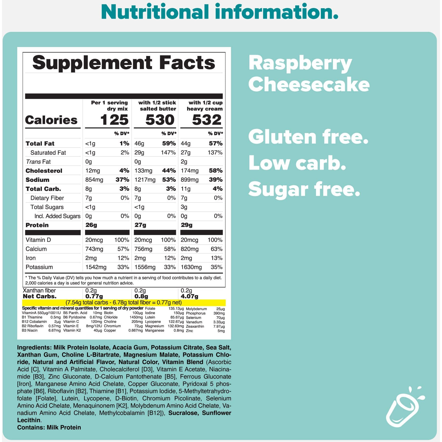 Keto Chow Raspberry Cheesecake | Keto Meal Replacement Shake Powder | Nutritionally Complete | Low Carb | Delicious Easy Meal Substitute | Protein Rich You Choose The Fat | Single Meal Sample