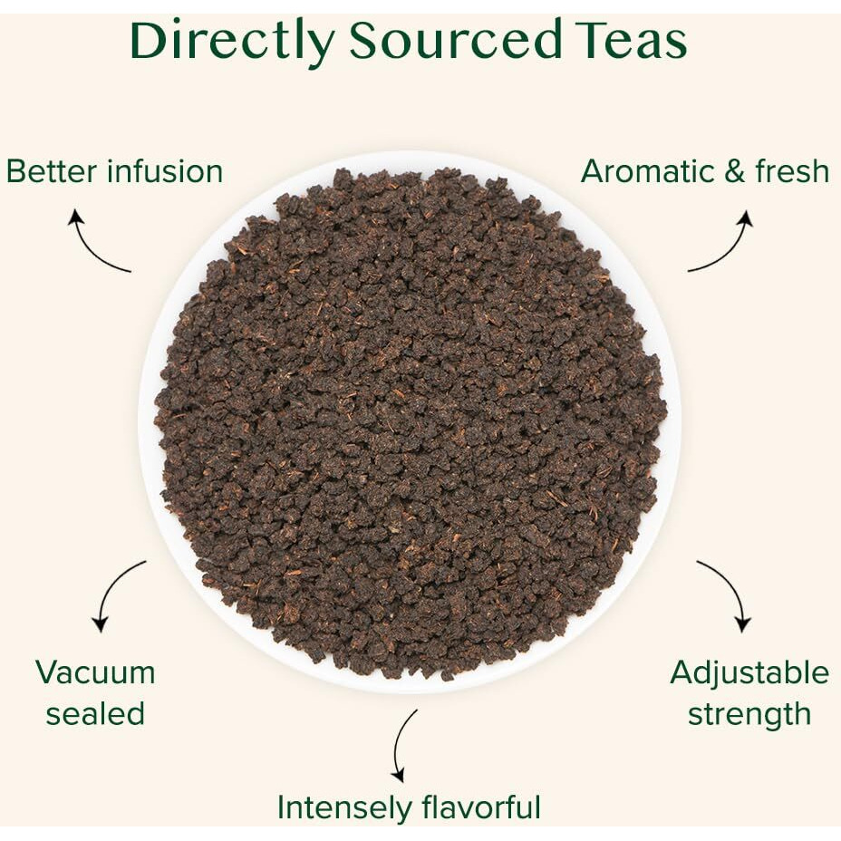 Vahdam, Assam Ctc Black Tea Loose Leaf 170+ Cups (12Oz) Strong, Bold & Rich Assam Tea Loose Leaf | Pure Assam Chai Tea | Pure Unblended Single Origin Black Loose Leaf Tea | Vacuum Sealed