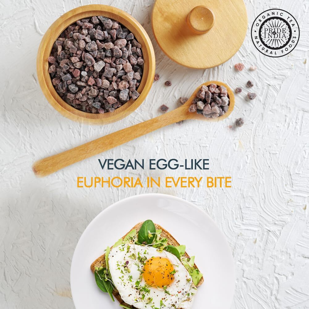 Pride Of India - Himalayan Black Salt - Coarse Grind, 1 Pound (16Oz) Jar - Kala Namak - Contains 84+ Minerals - Use In Grinders, Restaurants & Cooking - Perfect For Faux Egg Recipes & Vegan Scramble