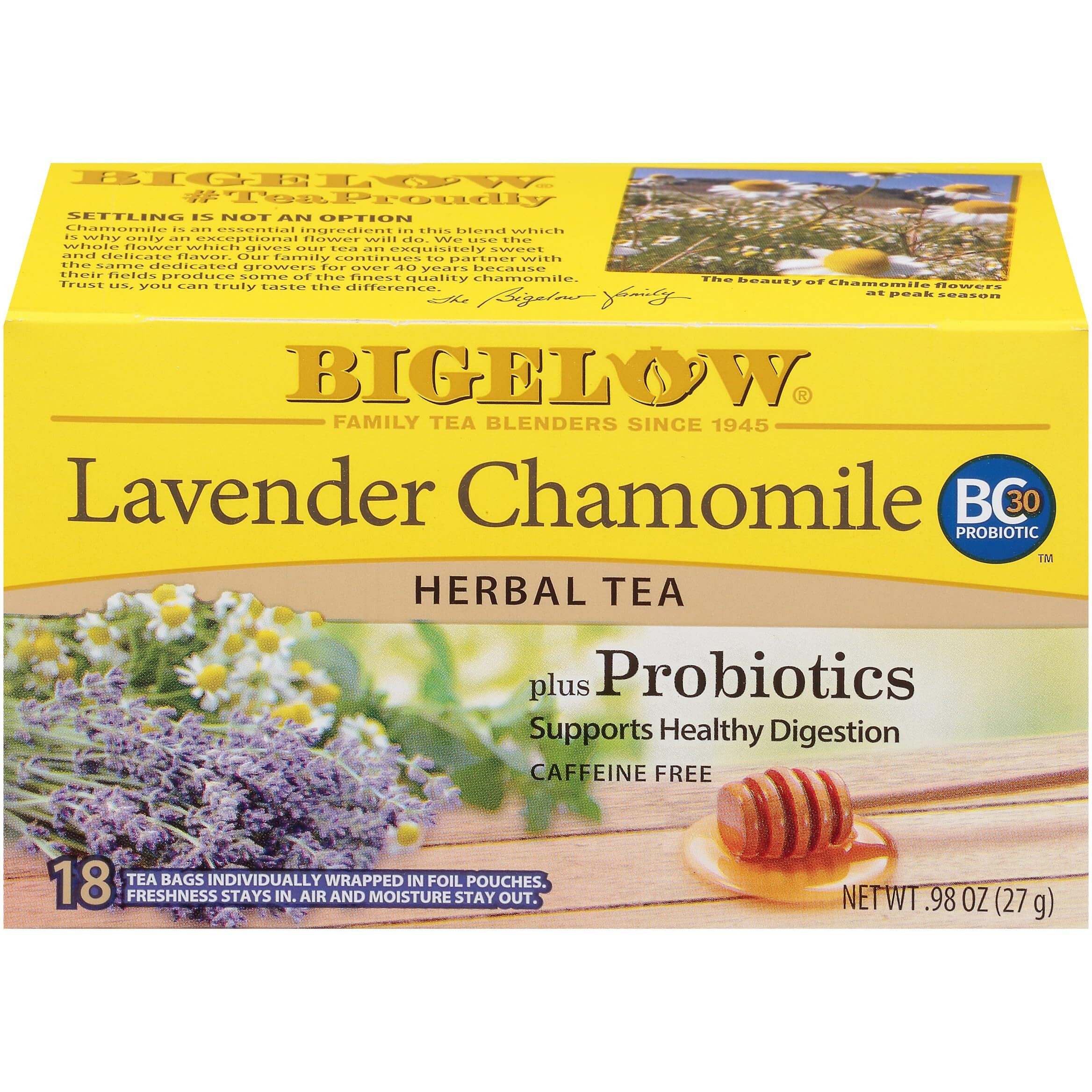 Bigelow Herbal Tea Bags Lavender Chamomile Plus Probiotic