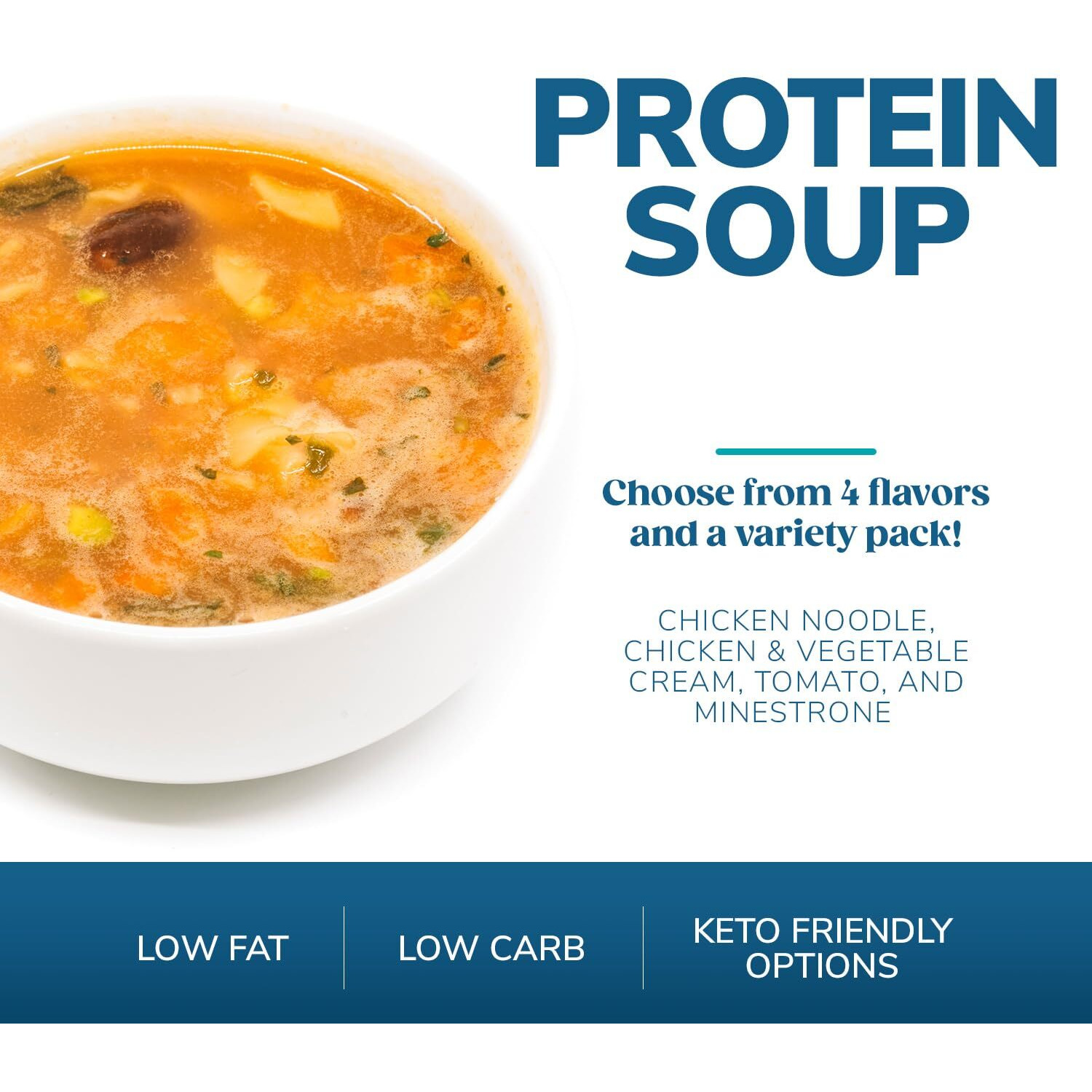 Wonderslim Protein Soup, Minestrone Soup, 90 Calories, 12G Protein, Low Sugar (7Ct)