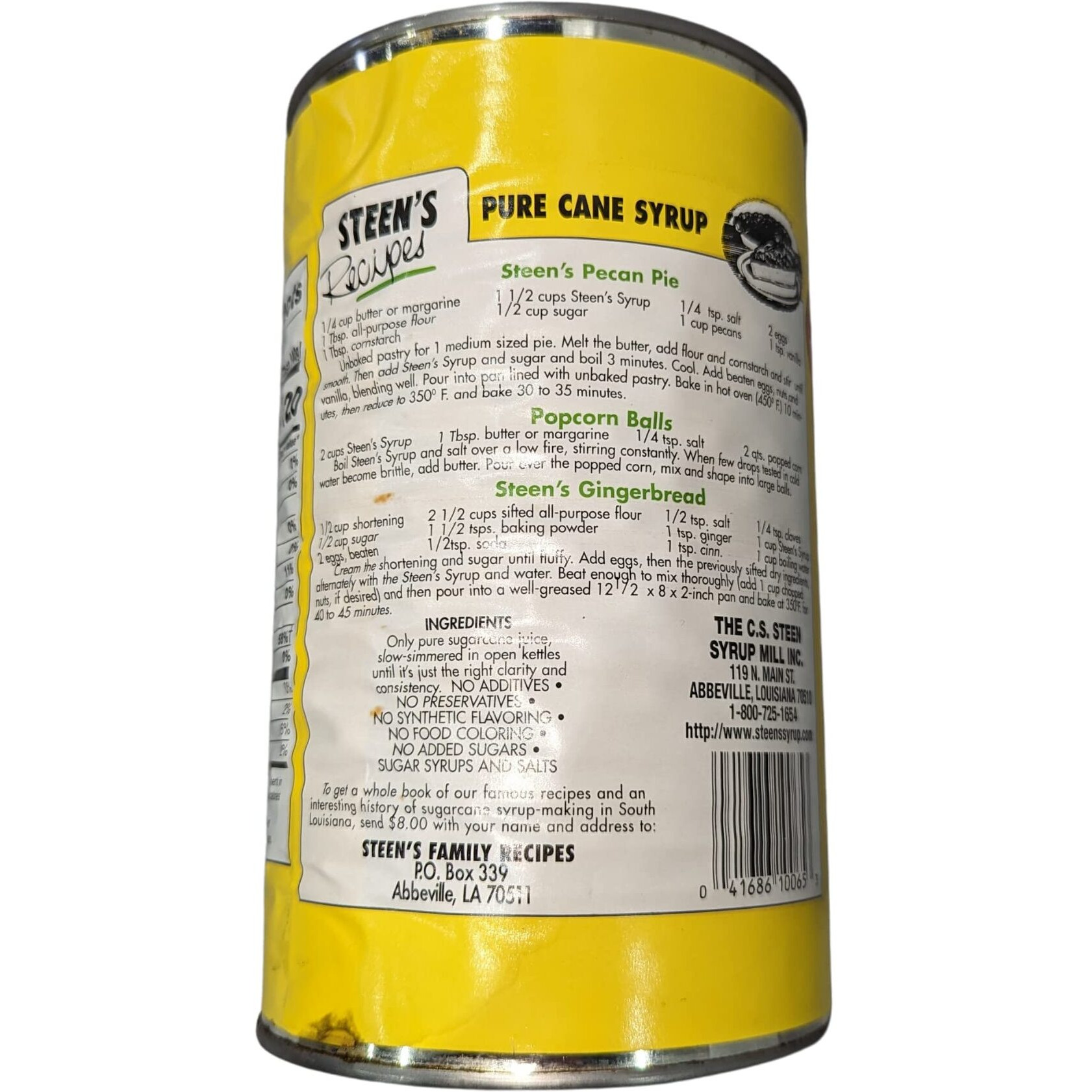 100% Pure Cane Syrup 46Fl. Oz Can (Pack Of 1) - No Additives - No Preservatives - Pure & Natural - Open Kettle - Louisiana's Trusted Brand For Over 100 Years - By Steen's