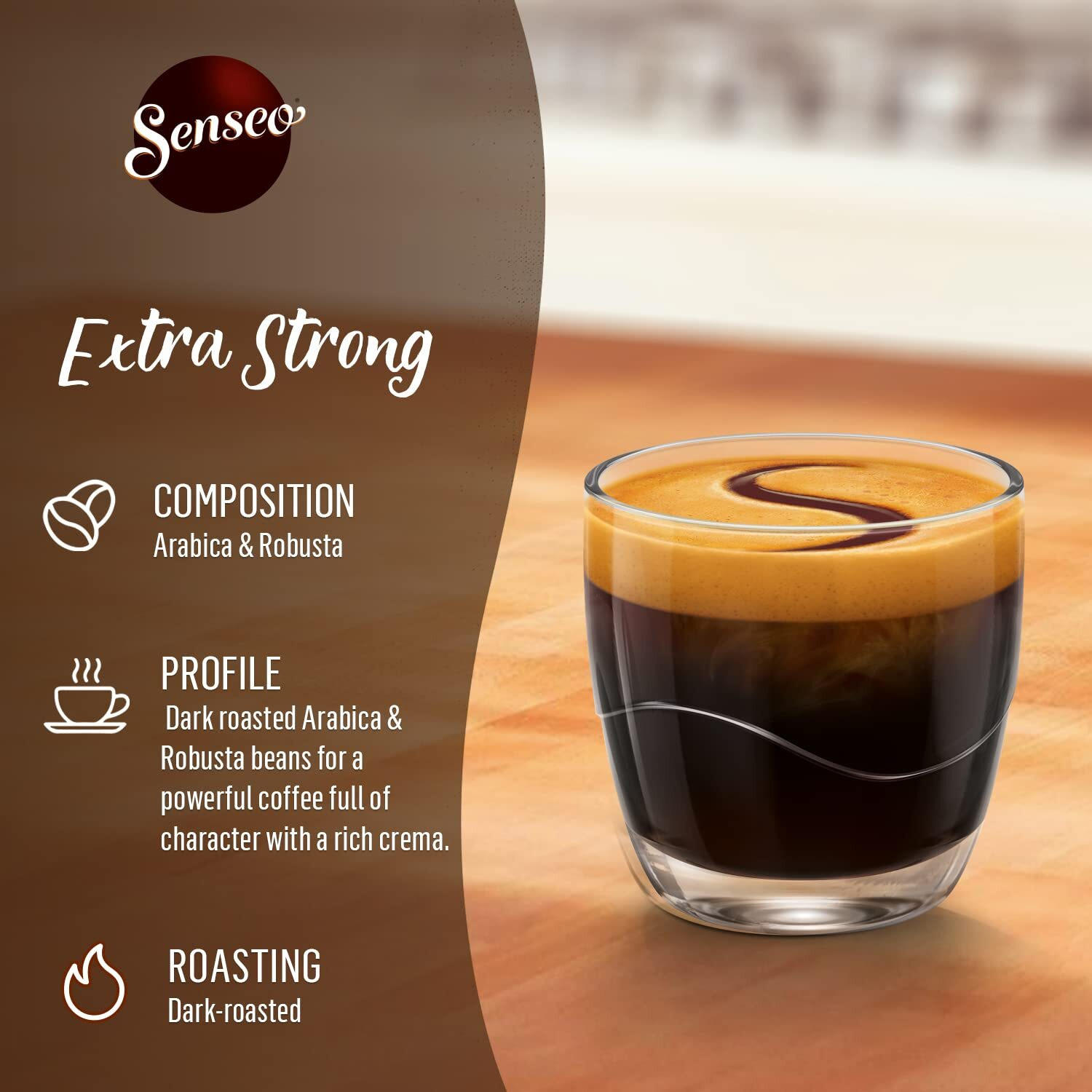 Senseo Extra Strong Coffee Pods Bag - Extra Strong Roast - 5 Bags Of 48 Single Serve Coffee Pods - 240 Count, 8 Grams - Bulk Packaged For Decreased Waste Rich, Smooth Flavor