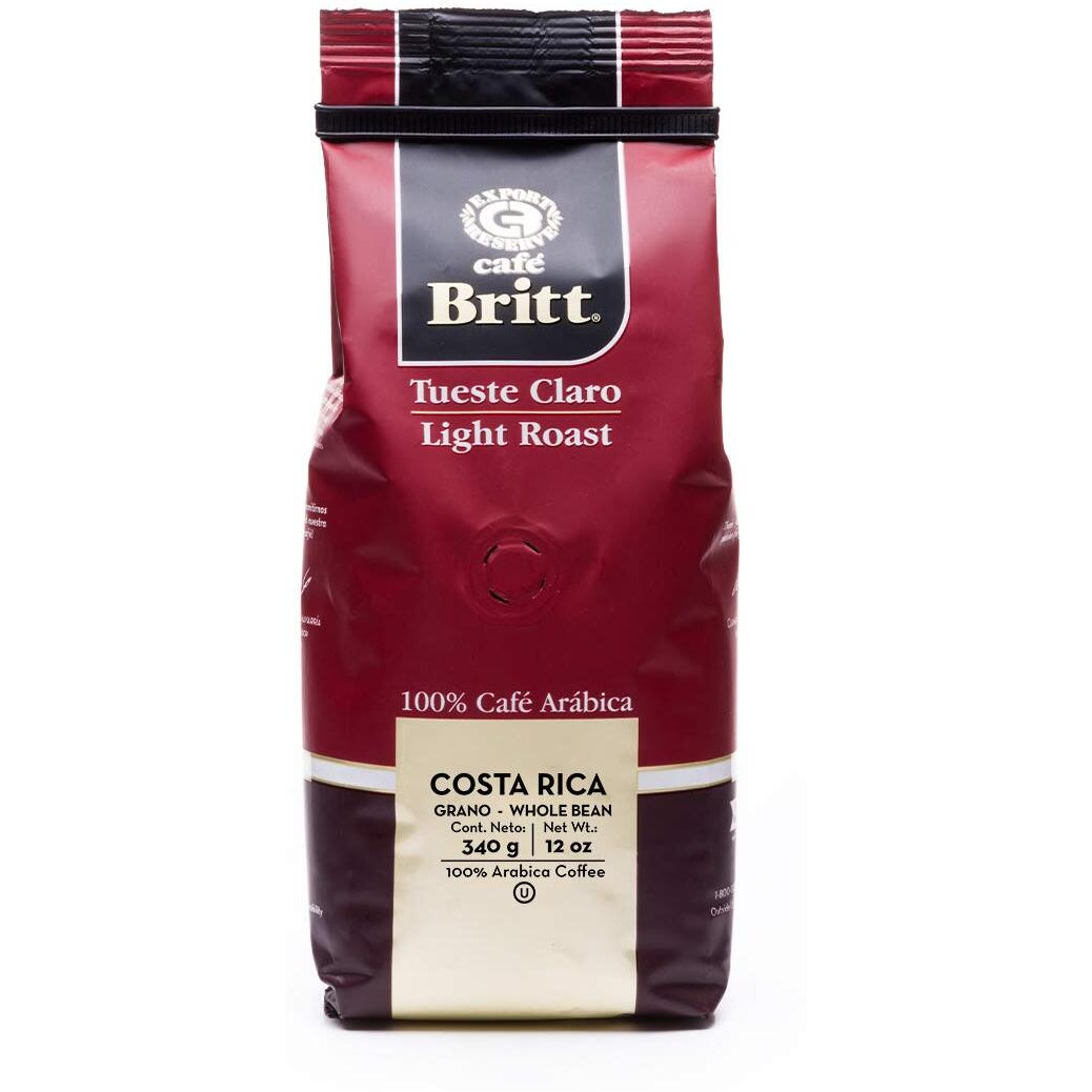 Caf   Britt - Costa Rican Light Roast Coffee (12 Oz.) (3-Pack) - Whole Bean, Arabica Coffee, Kosher, Gluten Free, 100% Gourmet & Light Roast
