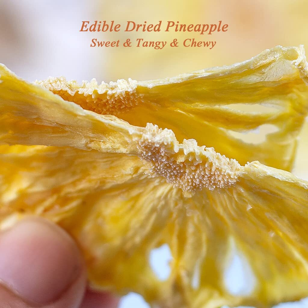 Mkostlich Dried Pineapple Slices, Dehydrated Pineapple Slices For Cocktail Garnish Drinks Baking Fruit Tea, No Sugar Added No Sulphur, Edible Dry Pineapple Flowers, 100G/3.52Oz (Pack Of 1)