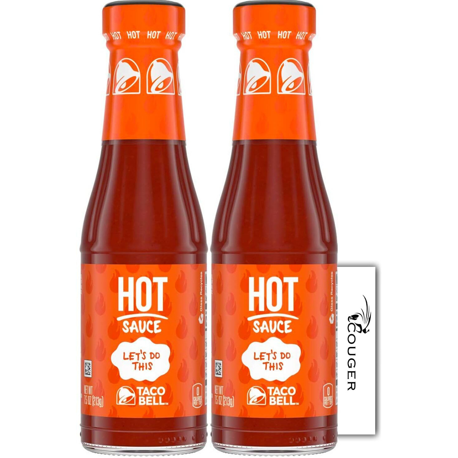 Taco Bell Hot Sauce Bottle 7.5 Oz. (2-Pack) With Couger Card