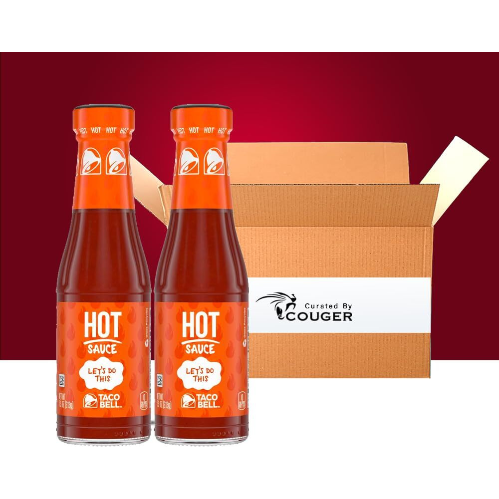 Taco Bell Hot Sauce Bottle 7.5 Oz. (2-Pack) With Couger Card