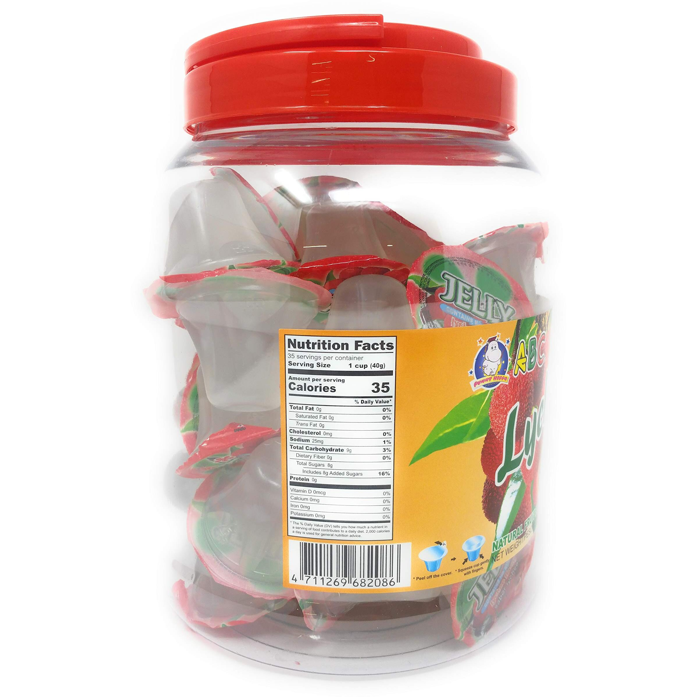 Funny Hippo Abc Fruitery Jelly Natural Fruit Bites - Lychee 49.4Oz (1400G)