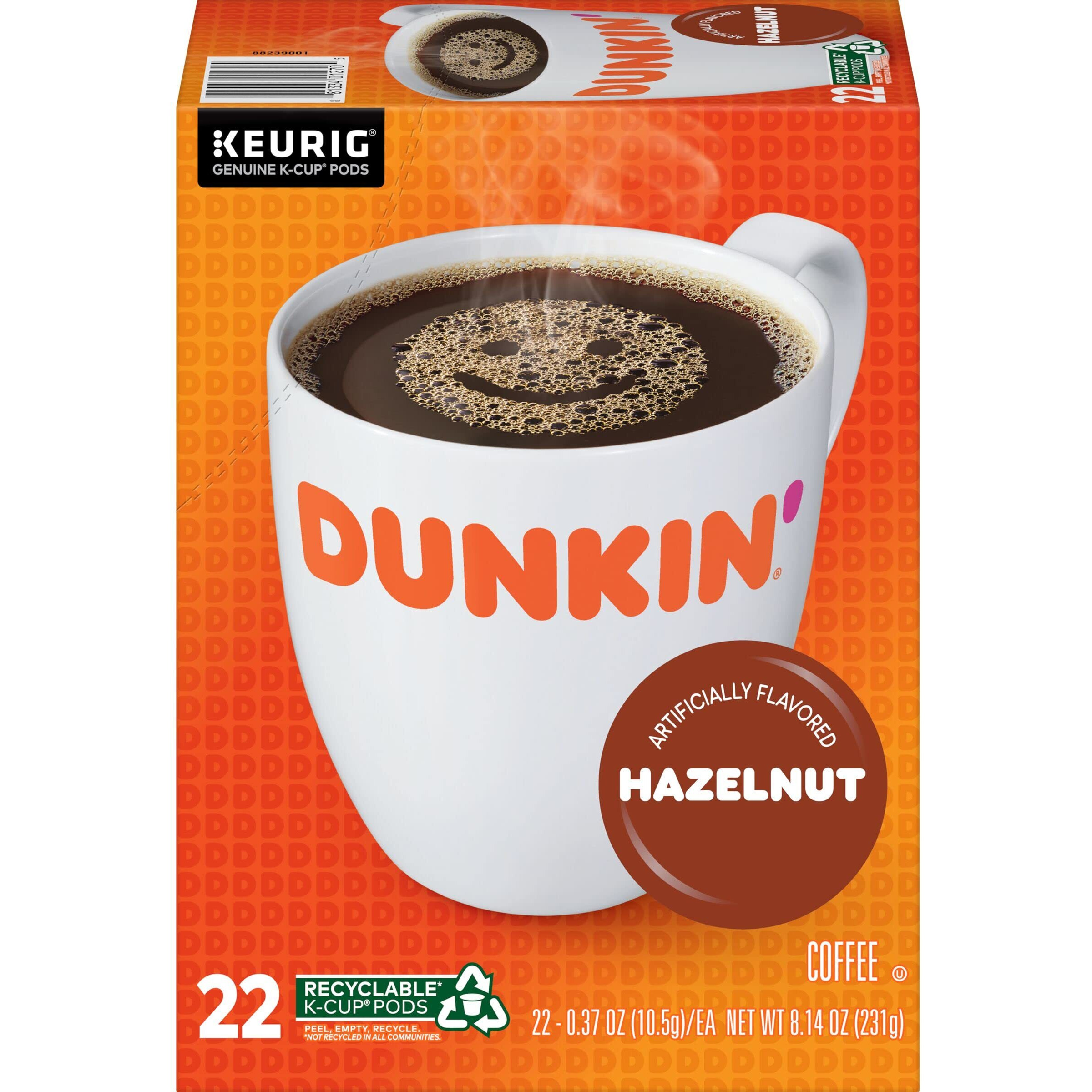 Dunkin' Hazelnut Flavored Coffee, 88 Keurig K-Cup Pods