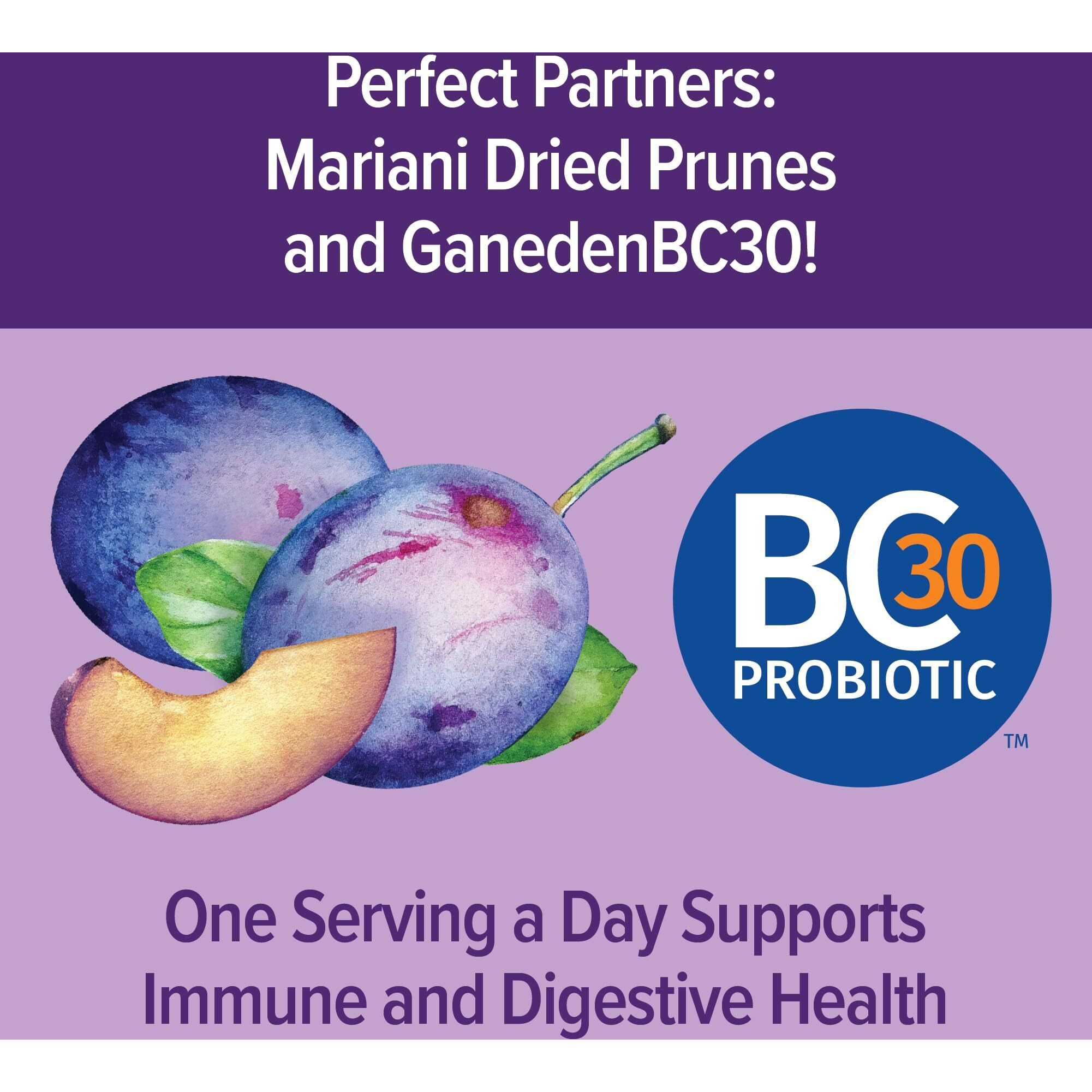 Mariani Probiotic Prunes, 30 Oz - Resealable Bag, Dried Pitted Plums With Ganedenbc30 Probiotic Cultures, High Fiber, Supports Digestive Health