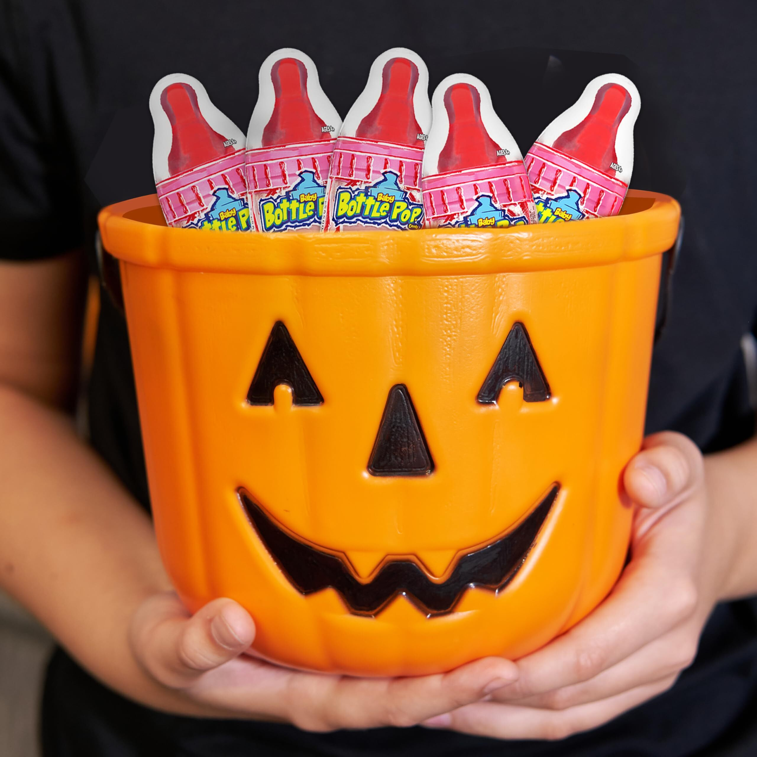 Baby Bottle Pop Colorfest Individually Wrapped Halloween Bulk Candy - Pink Strawberry Party Pack, 10 Fun Candy Lollipops W/ Powdered Sugar Dip - For Halloween Parties, Trick Or Treaters & Party Favors