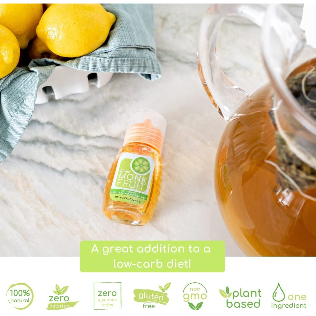 Llinea Monk Fruit - 2-Pack (400 Total Servings) - Sweetens Coffee, Tea, Smoothies, & More - Zero Calories - Zero Carbs - Gluten-Free - Non-Gmo - No Erythritol