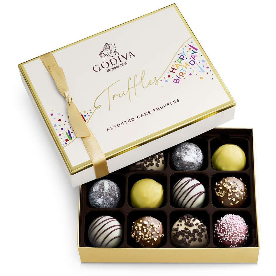 Godiva Chocolatier Birthday Truffles Assorted Chocolate Gift Box, 12 Pc.