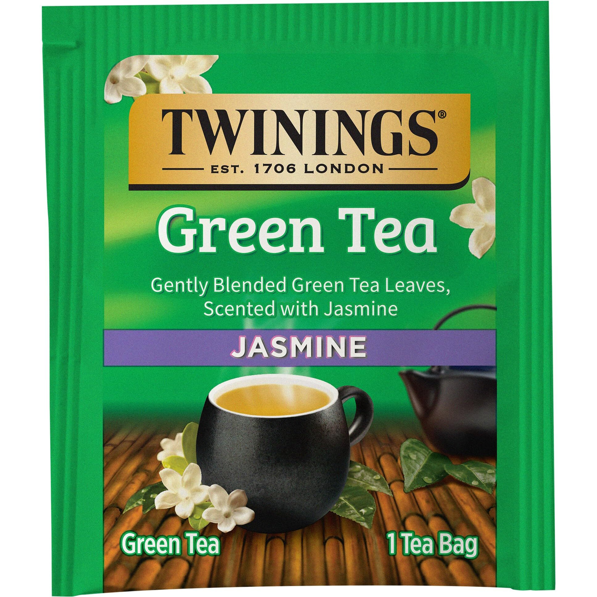 Twinings Green Tea With Jasmine, 20 Count (Pack Of 6), Individually Wrapped Bags, Fragrant Floral Scent, Caffeinated, Enjoy Hot Or Iced