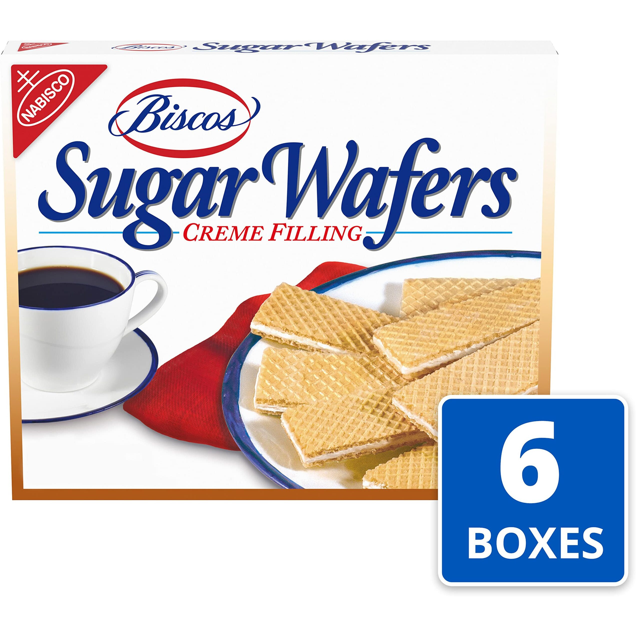 Biscos Creme Filled Sugar Wafers, 6 - 8.5 Oz Boxes