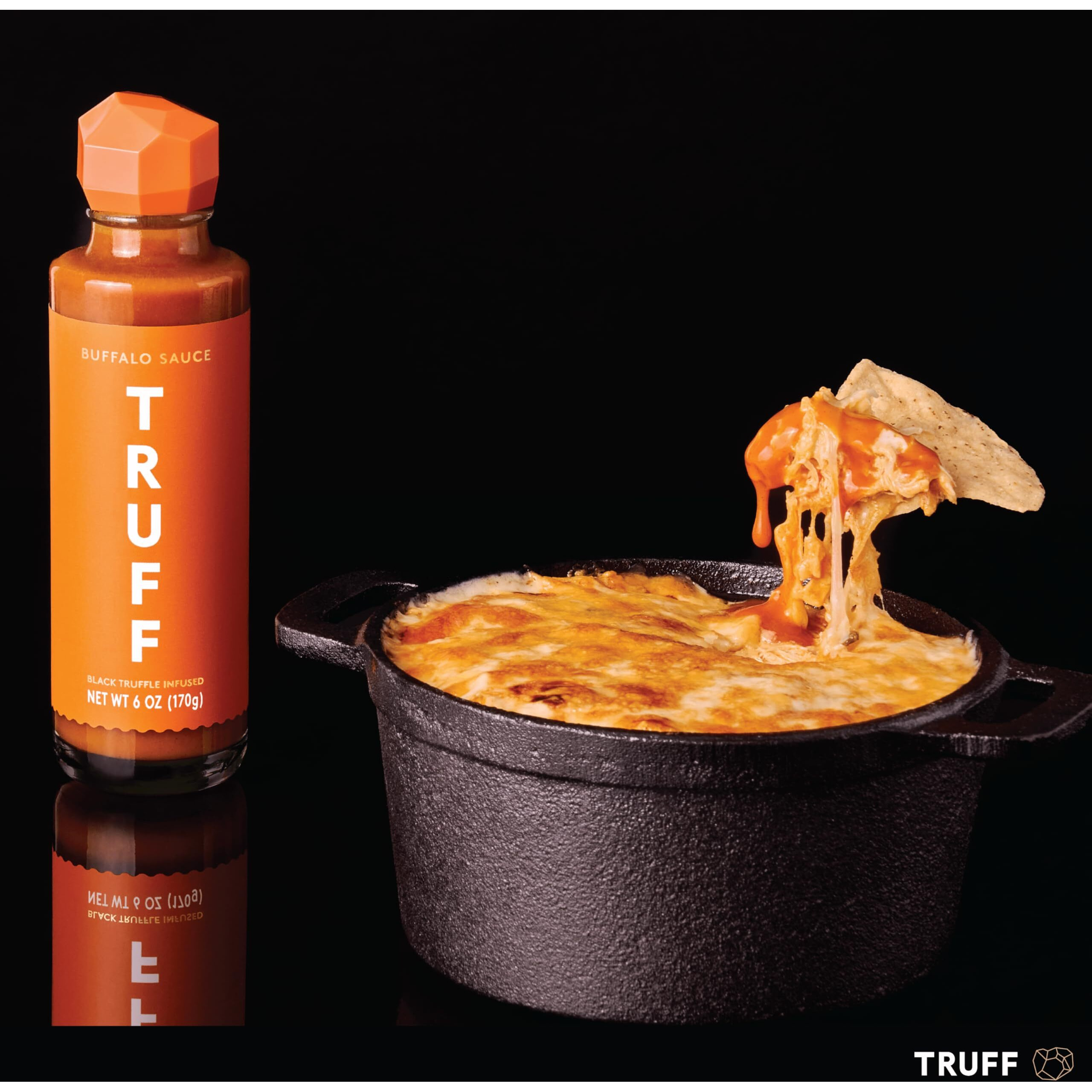 Truff Buffalo Sauce, Gourmet Hot Sauce With Red Cayenne Peppers, Black Truffle Oil, Agave Nectar, Unique Flavor Experience In A Bottle, 6 Oz.