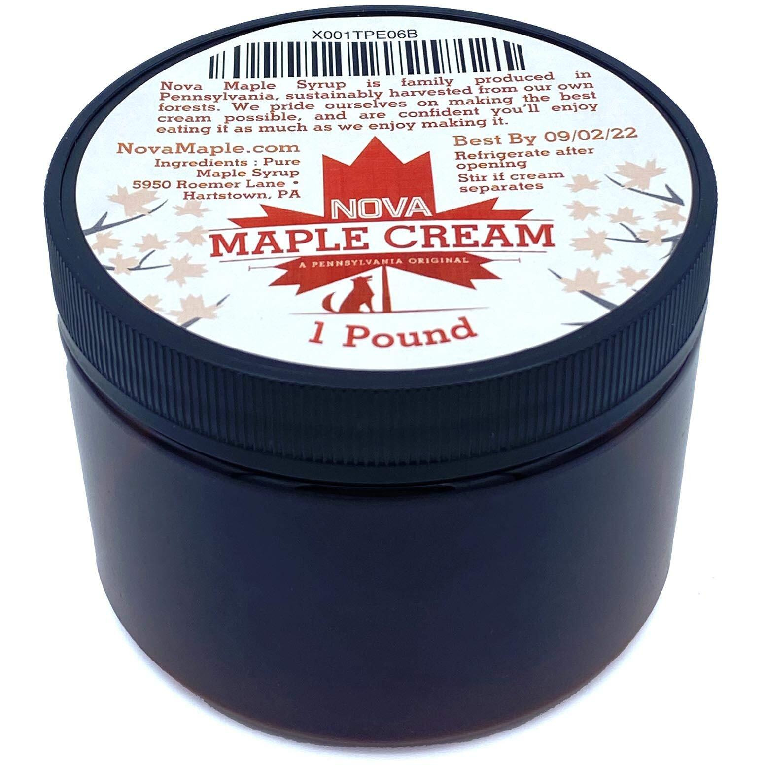 Nova Maple Cream - Pure Grade-A Maple Cream Butter Spread (1 Pound)