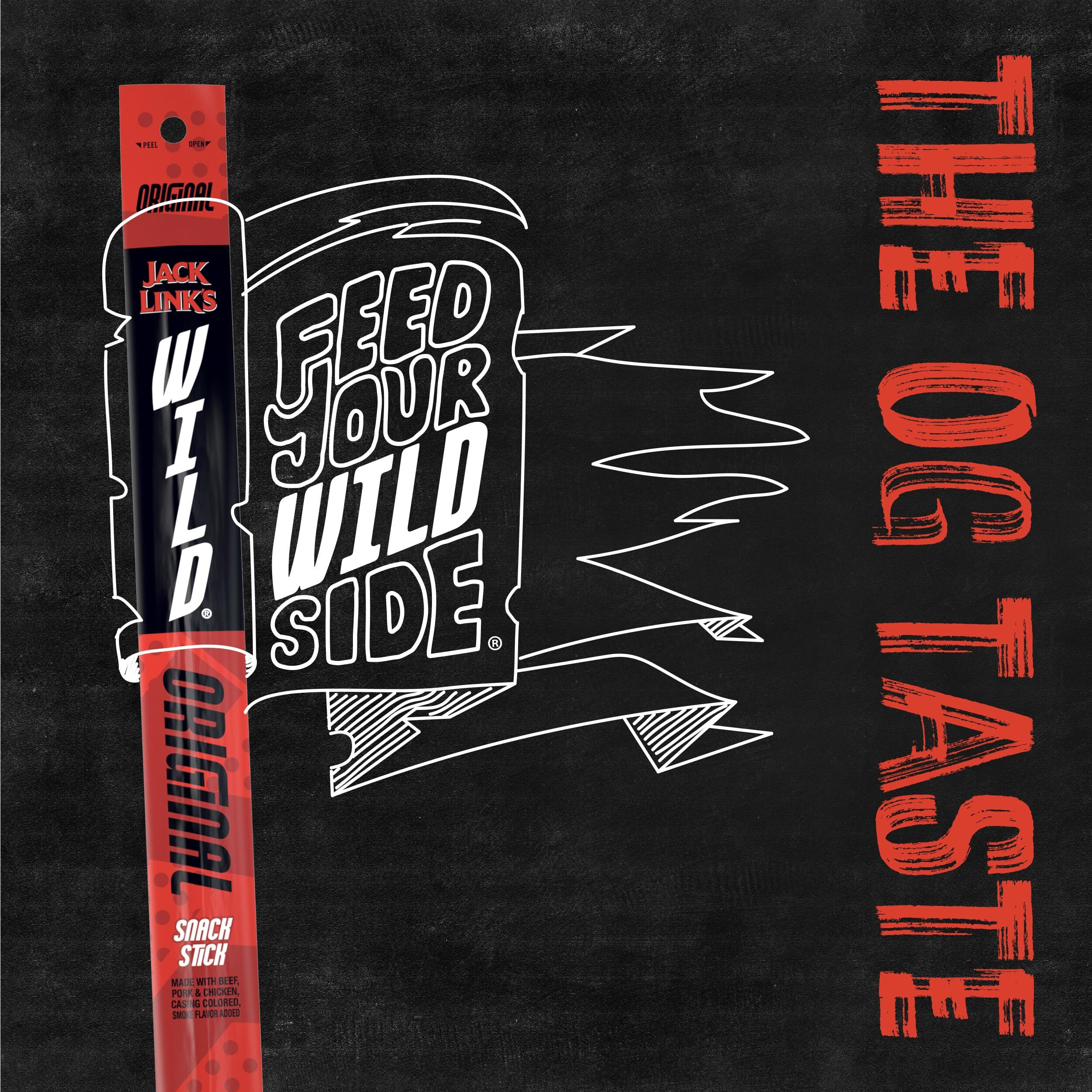 Jack Link's Wild Beef Sticks, Original - Protein Snack, Meat Stick With 14G Of Protein, 2.2 Oz. (Pack Of 24)